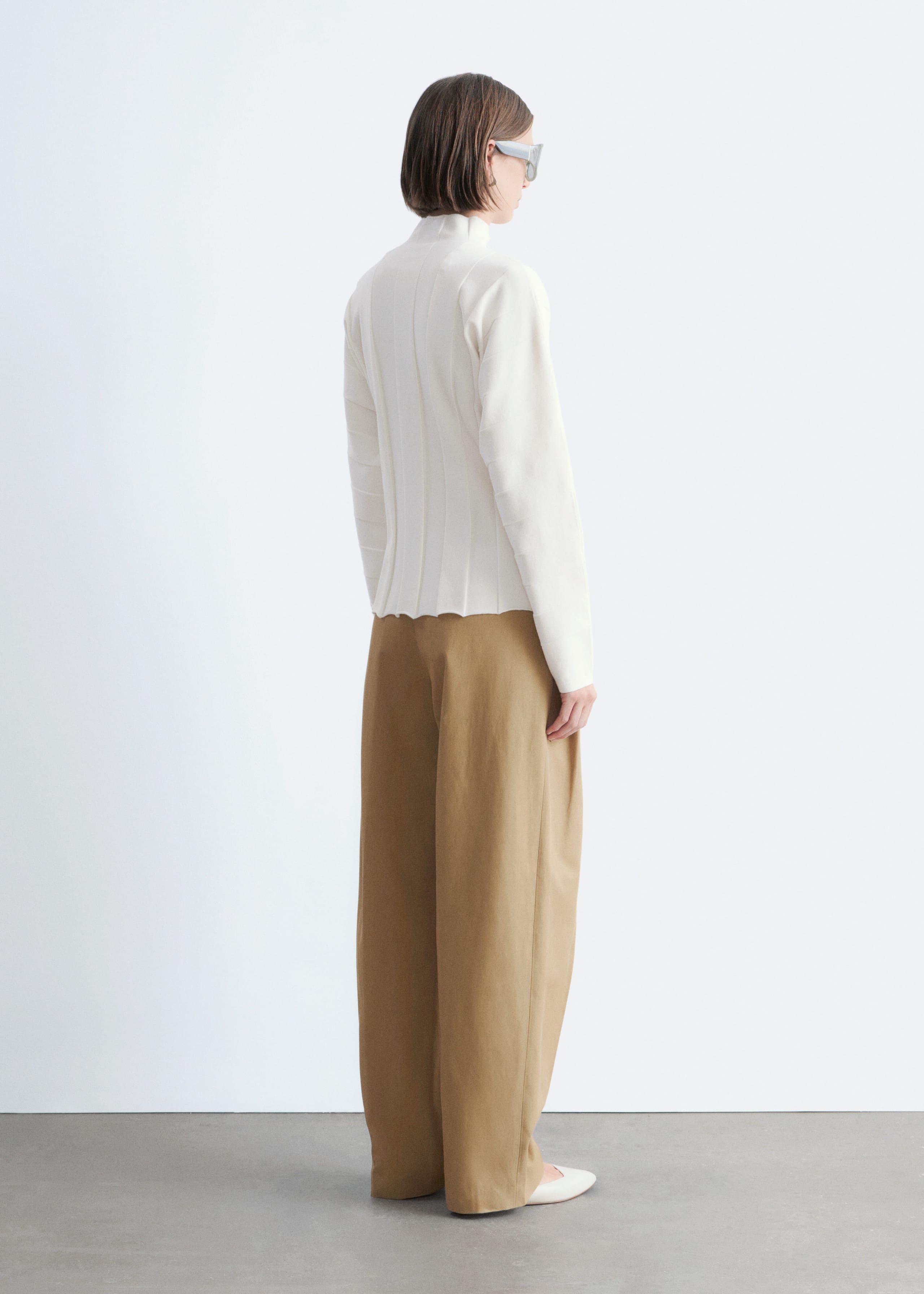 Image of Ribbed Mock-Neck Top