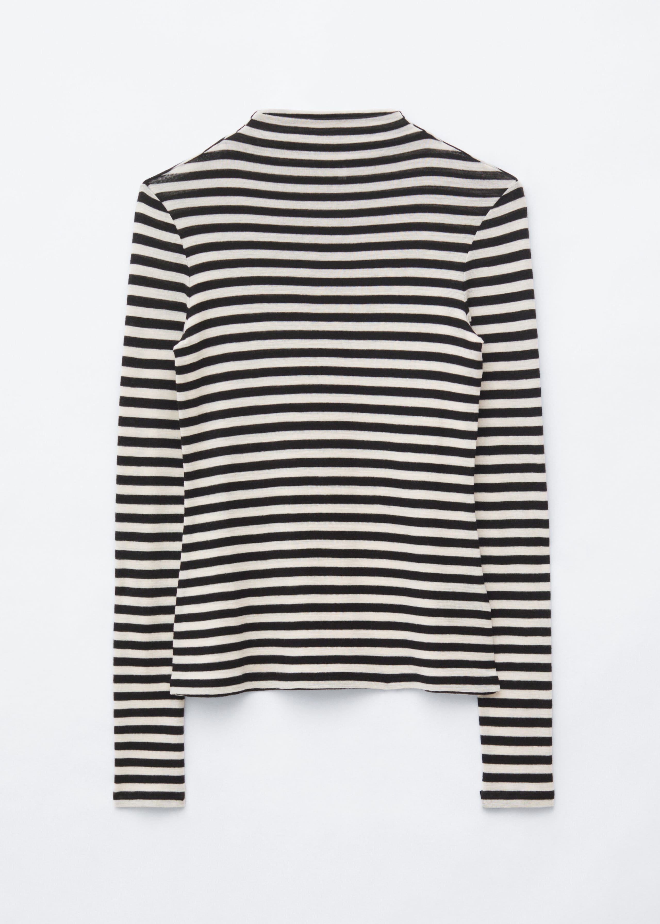 Wool Mock-Neck Top - White/Black - Still Life