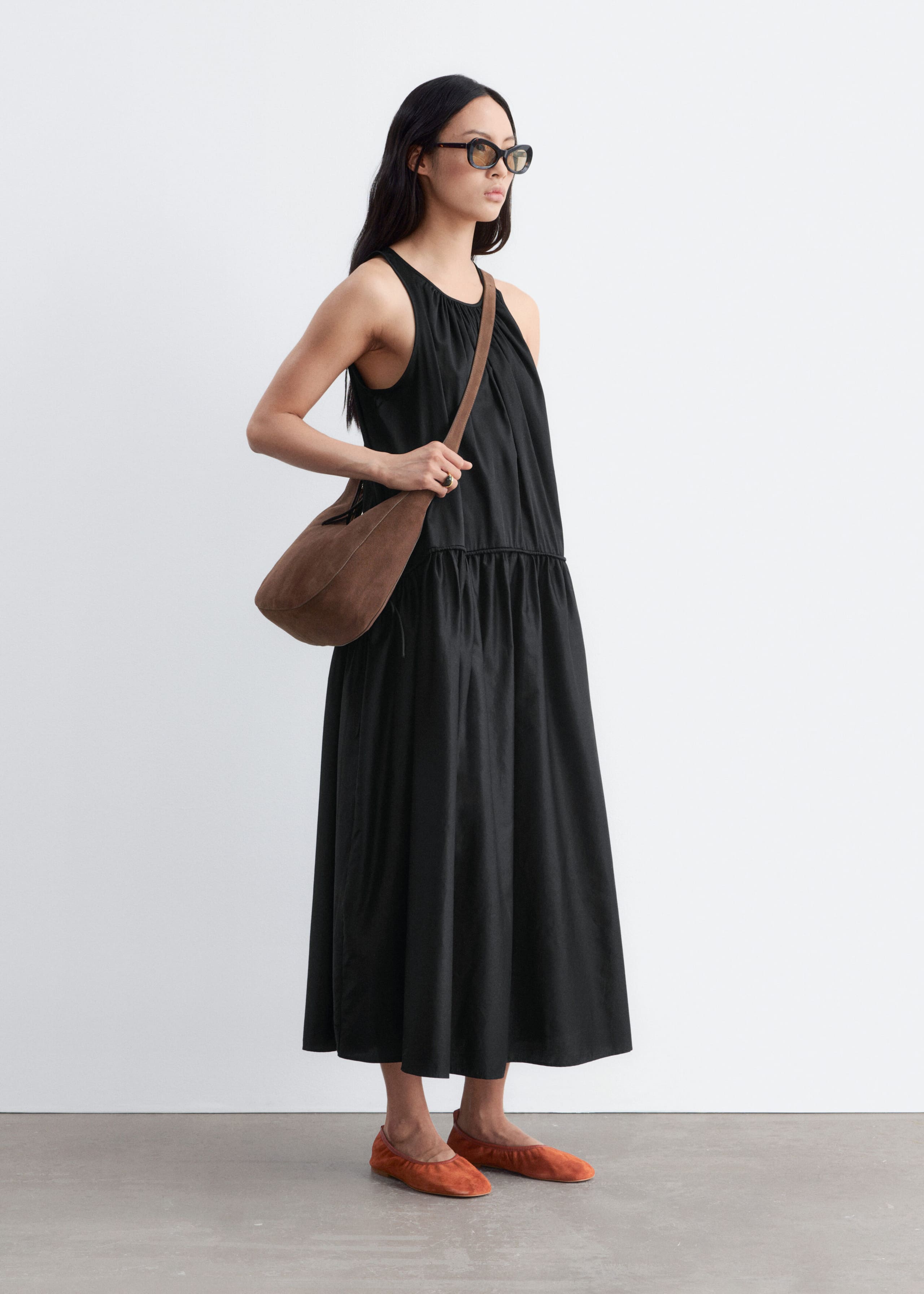 Image of Gathered Midi Dress