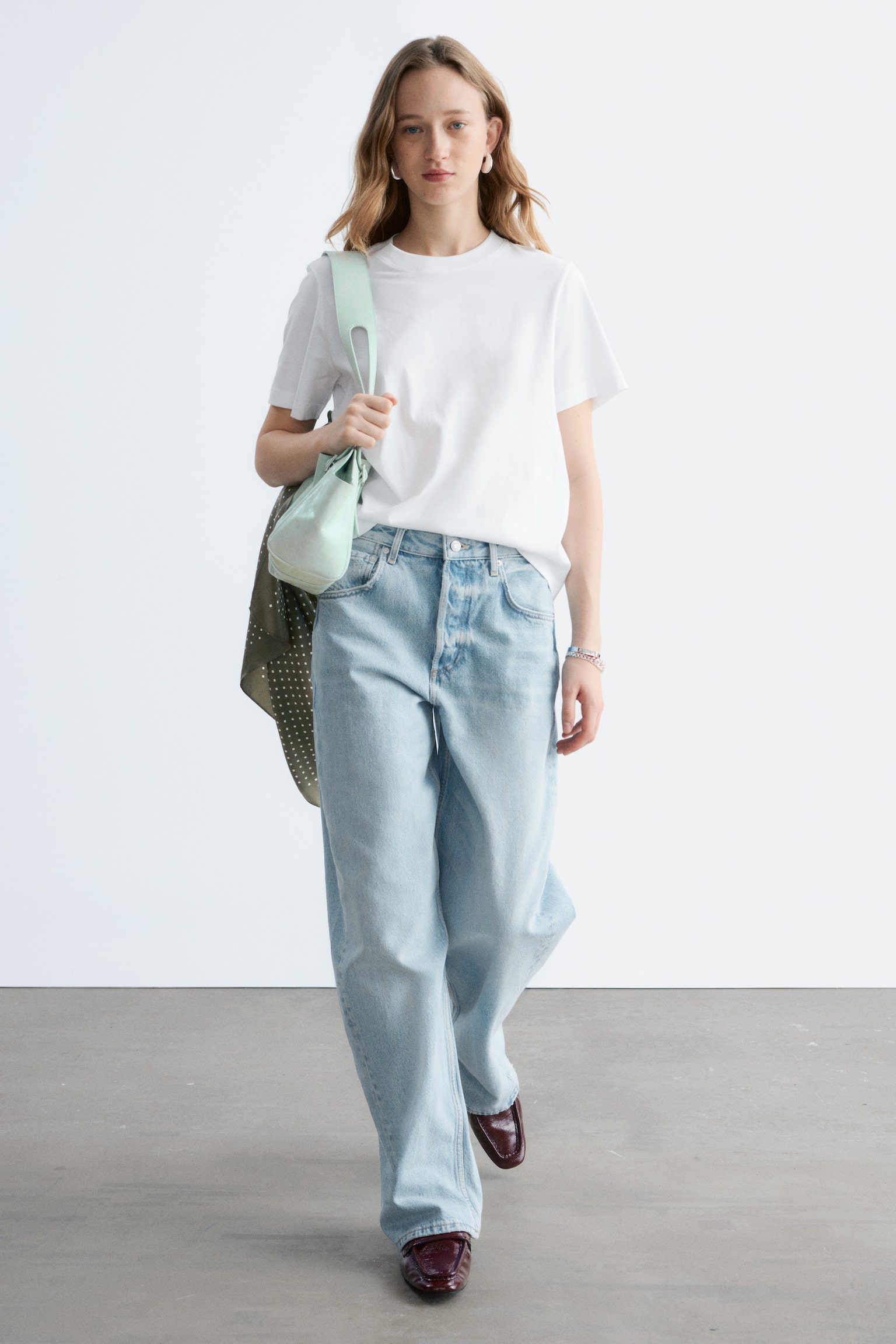 T-shirt girocollo - Bianco/Beige/Verde chiaro/Nero/Rosso/Grigio scuro mélange - 4