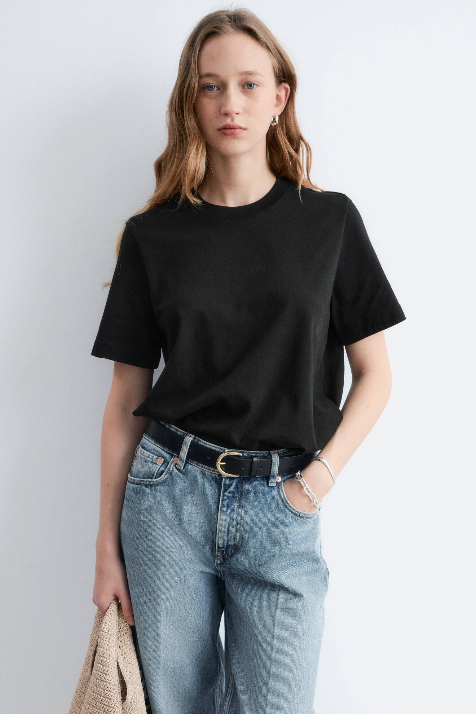 T-paita pyöreällä pääntiellä - Musta/Beige/Valkoinen - 4