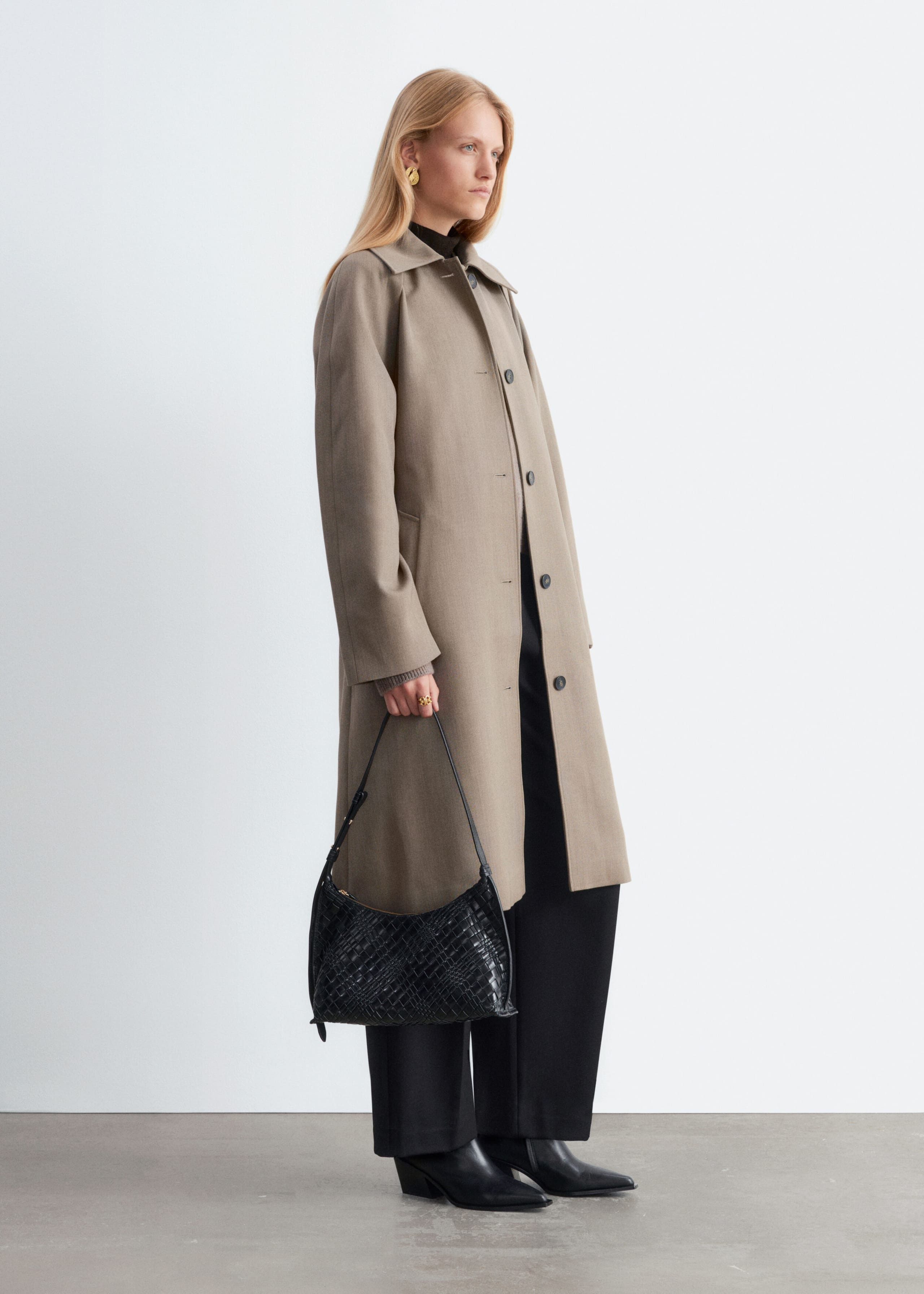 Tie-Belt Wool Trench Coat - Mole - Still Life