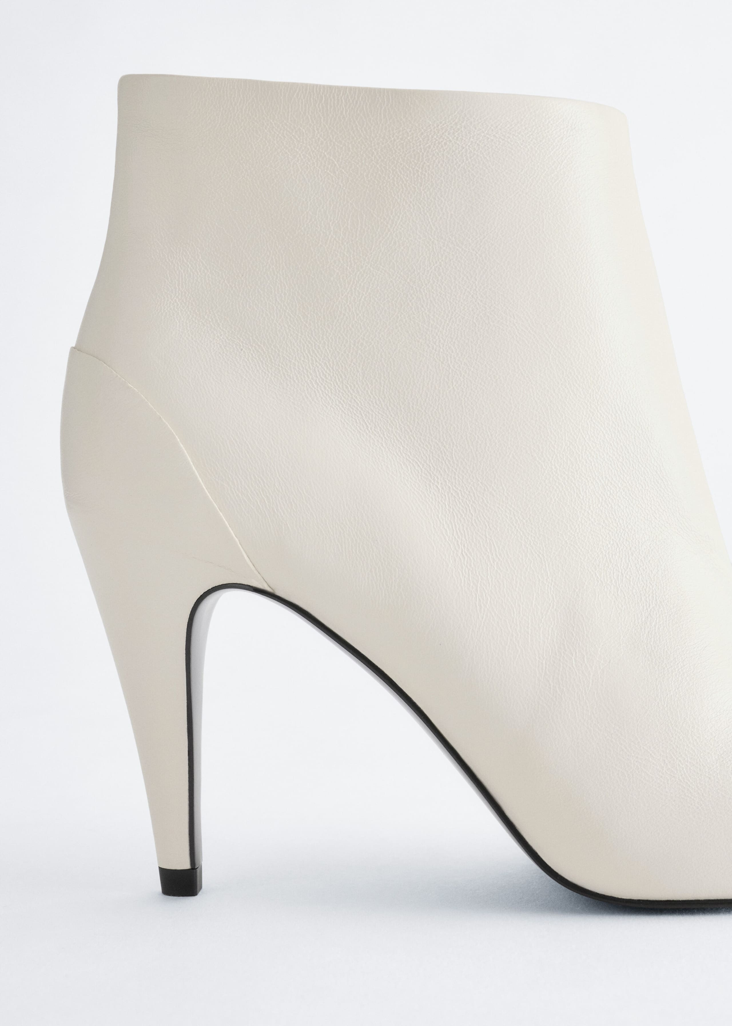 Leather Stiletto Boots Off White