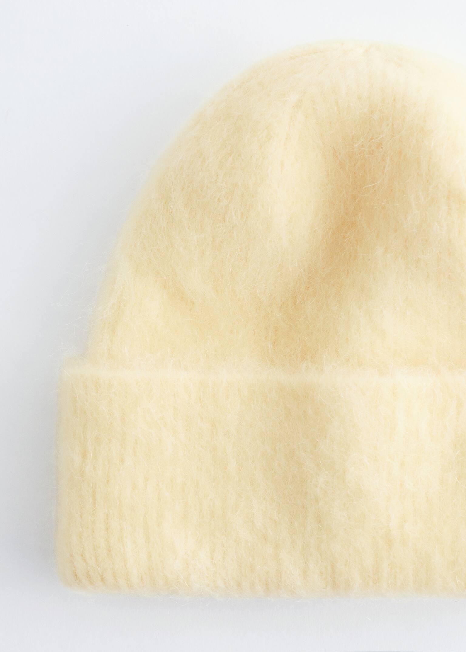 Beanie aus einer gebürsteten Mohairmischung - Hellgelb - 2