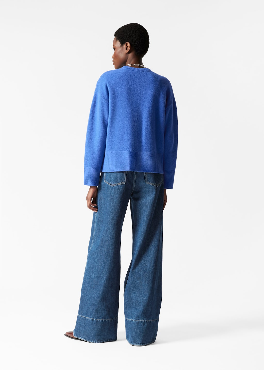 Jersey de punto y corte holgado - Navy - Lookbook