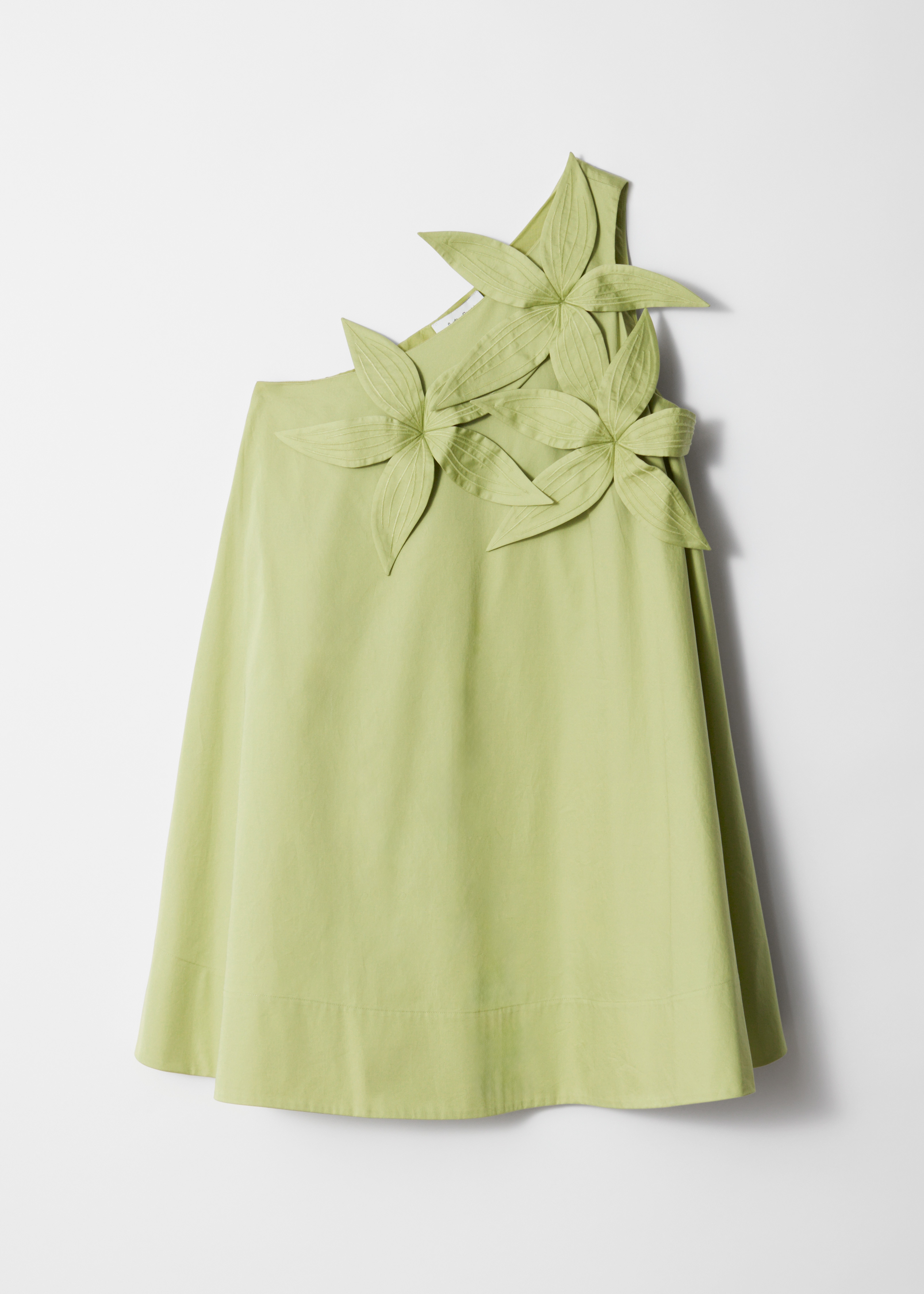 Mini šaty na jedno rameno - Sage Green