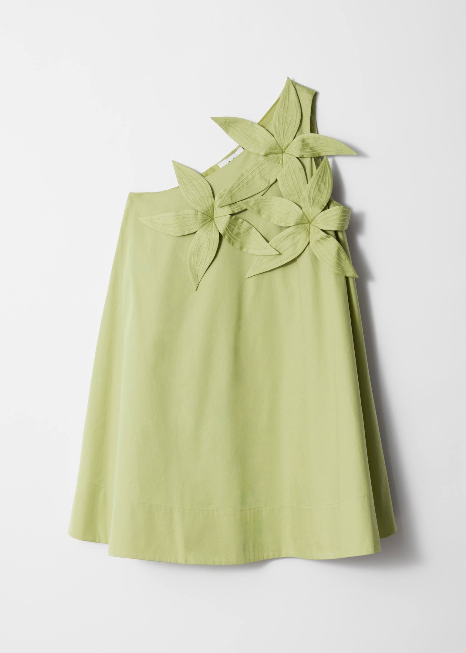 Robe courte asymétrique - Vert sauge - 2