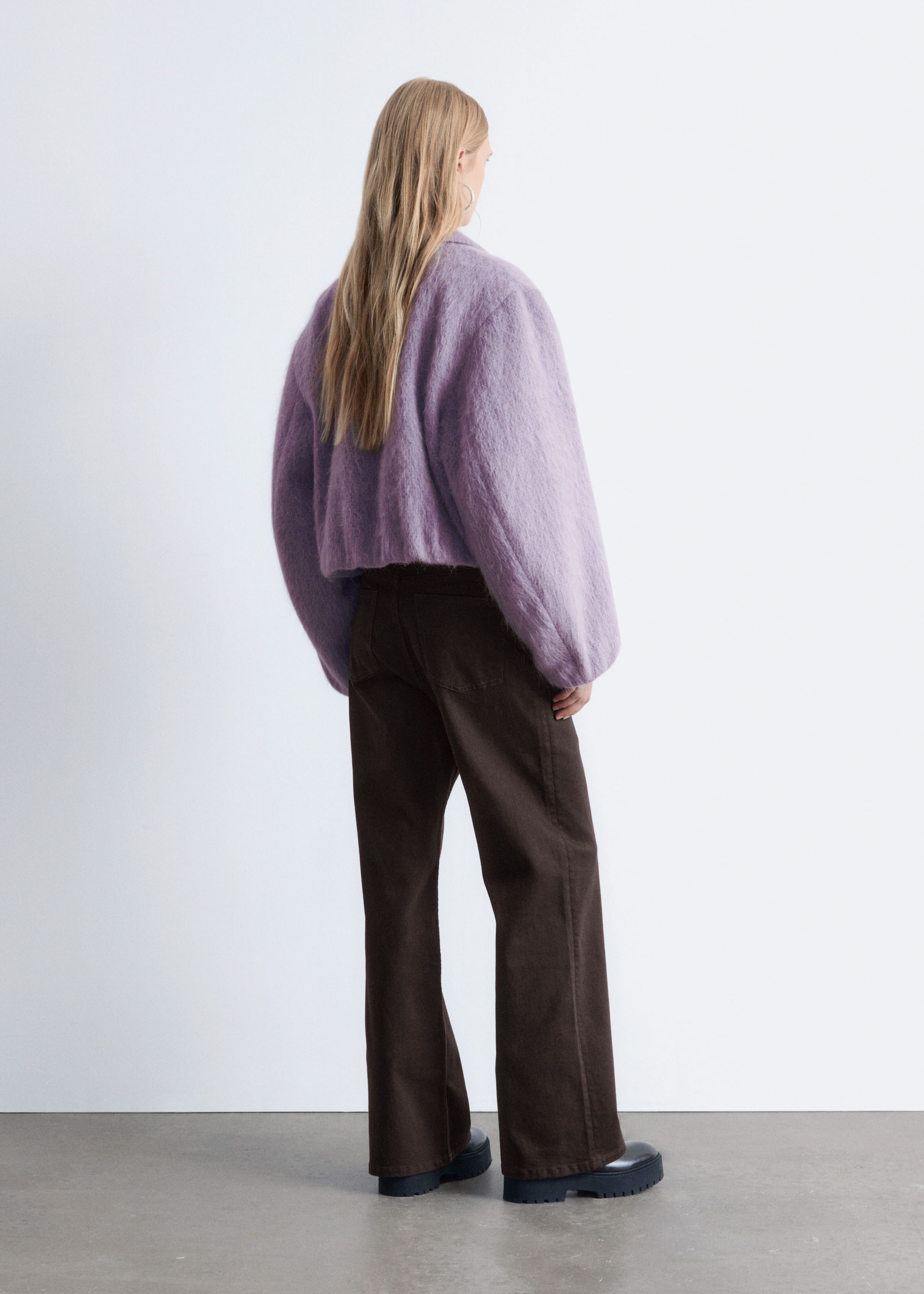 Image of Cropped Wool Bomber Jacket