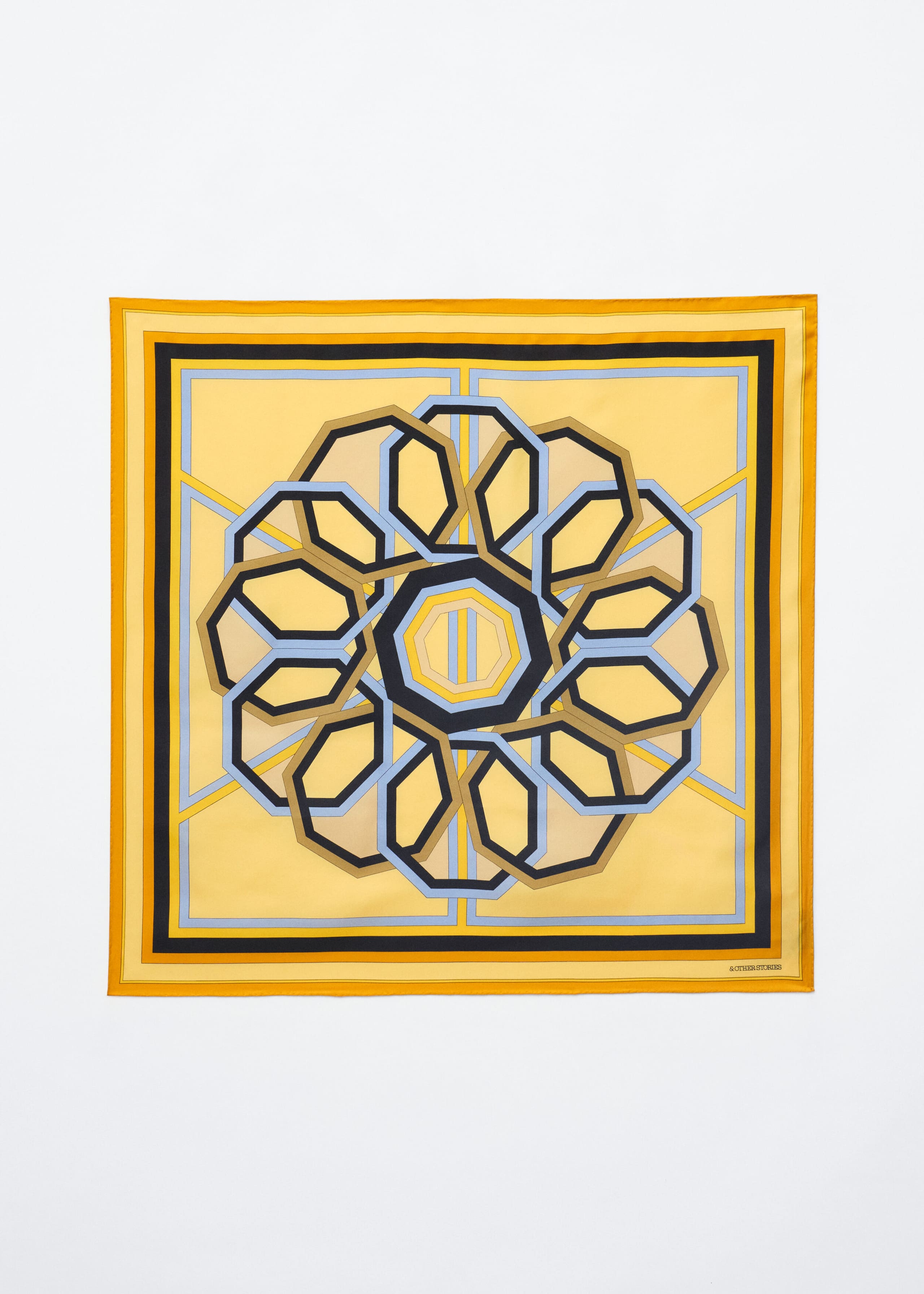 Printed Silk Scarf - Yellow/Multi Colour - Still Life