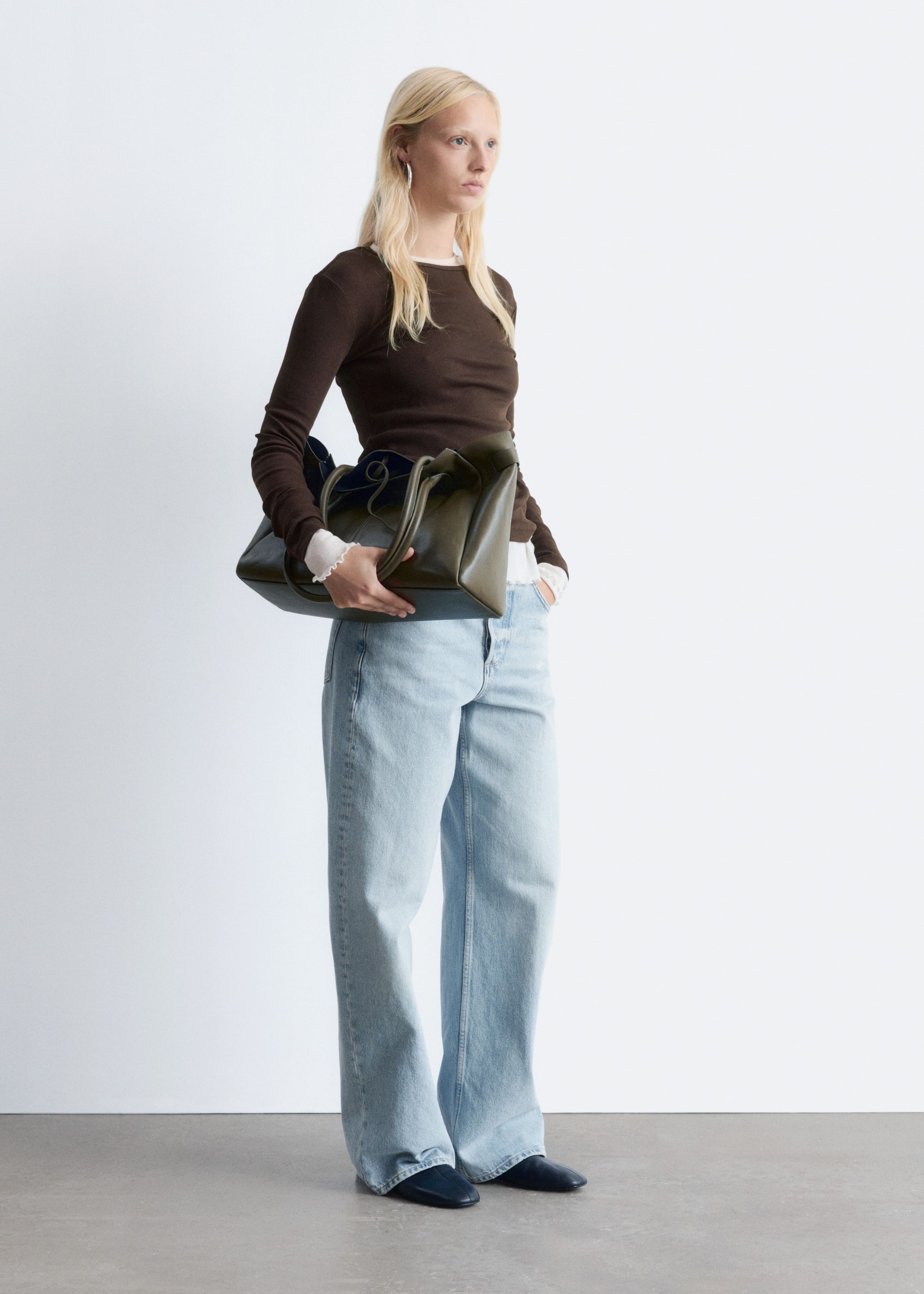 Image of Ribbed Long-Sleeve Top