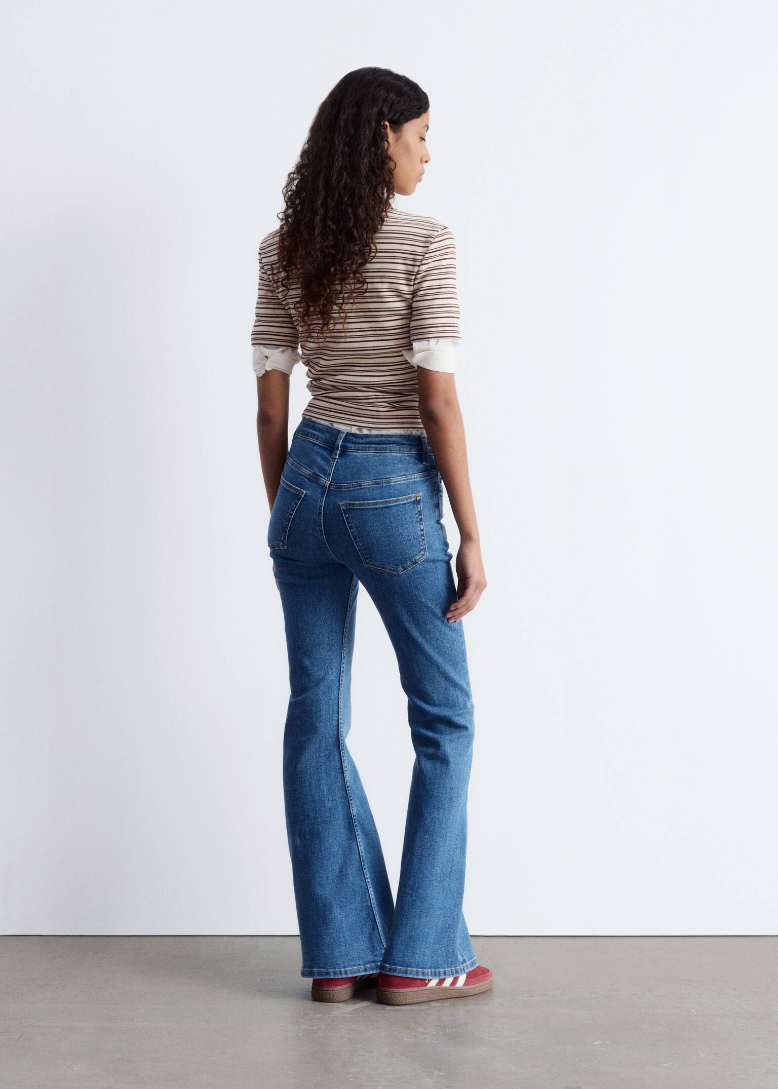 Jean bootcut slim taille basse - Bleu moyen/Bleu foncé - 3