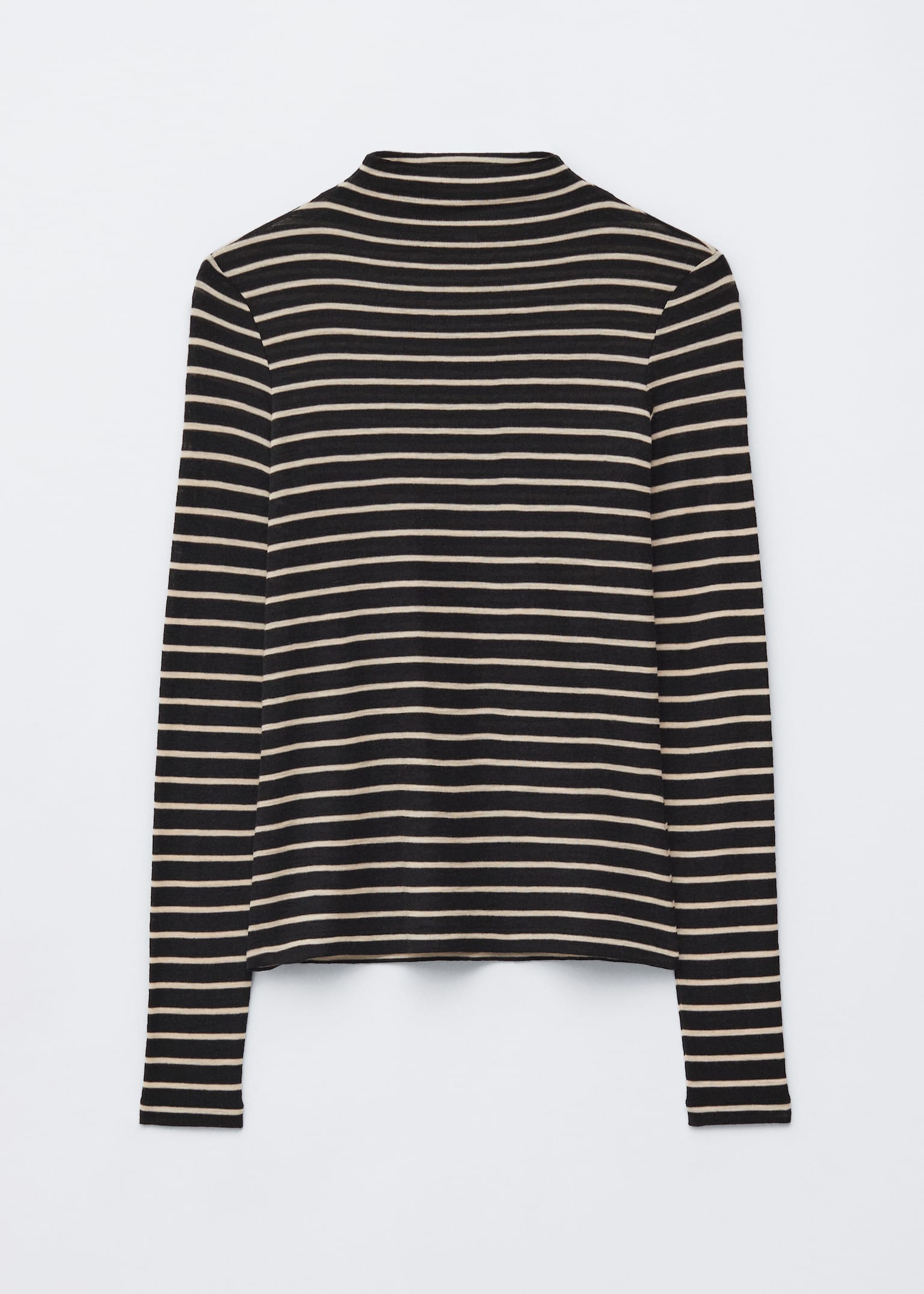 Mock-Neck Top - Black/Beige Stripes/Black/Brown Checked/Beige Print/Dark Brown - 2