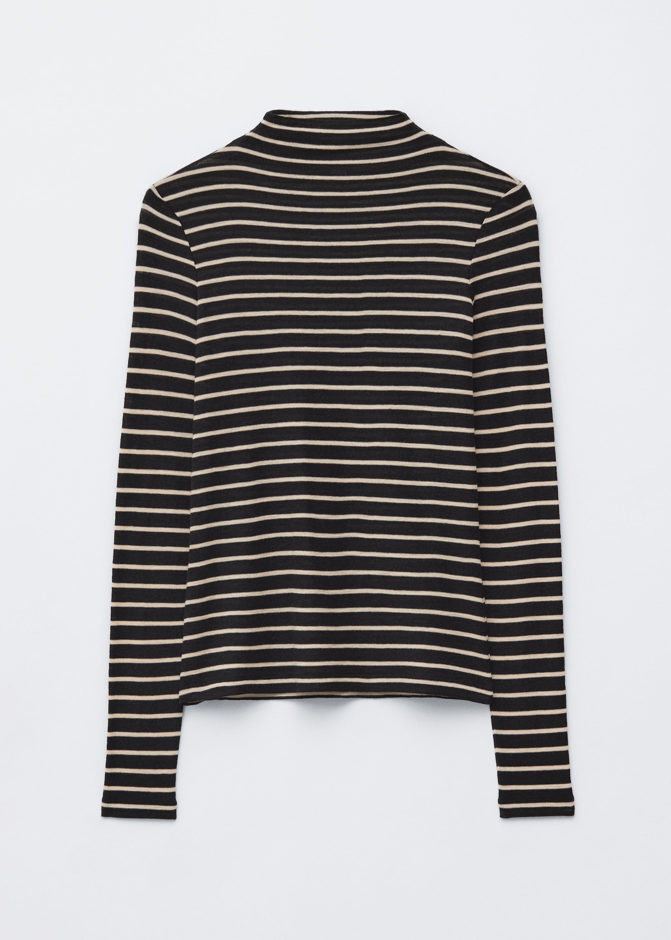 Agrandir l'image: Haut à col montant - Rayures noires/beiges - FEMME | H&M FR 6