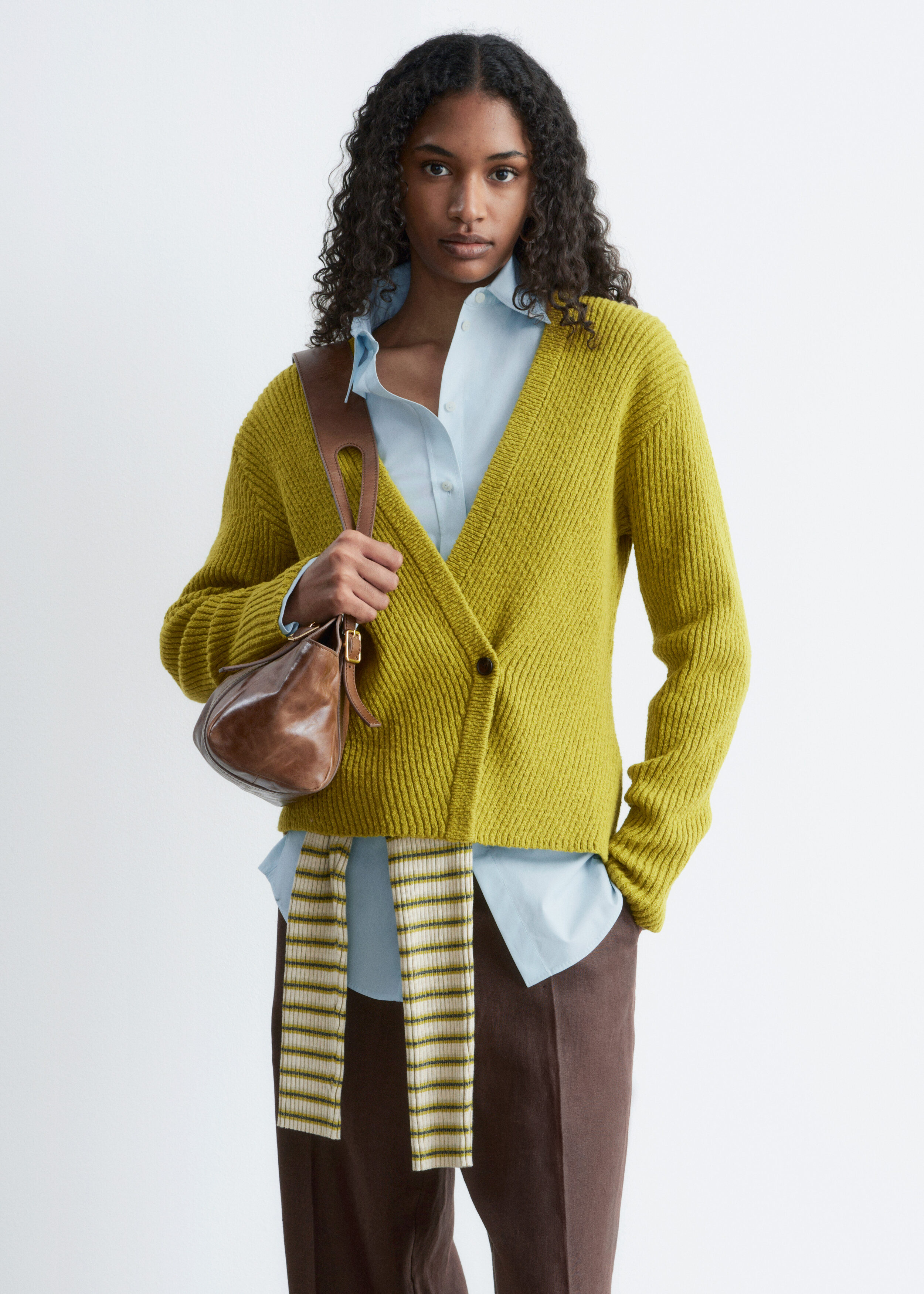 Mohair-Blend Wrap Cardigan - Dark Brown - & Other Stories US