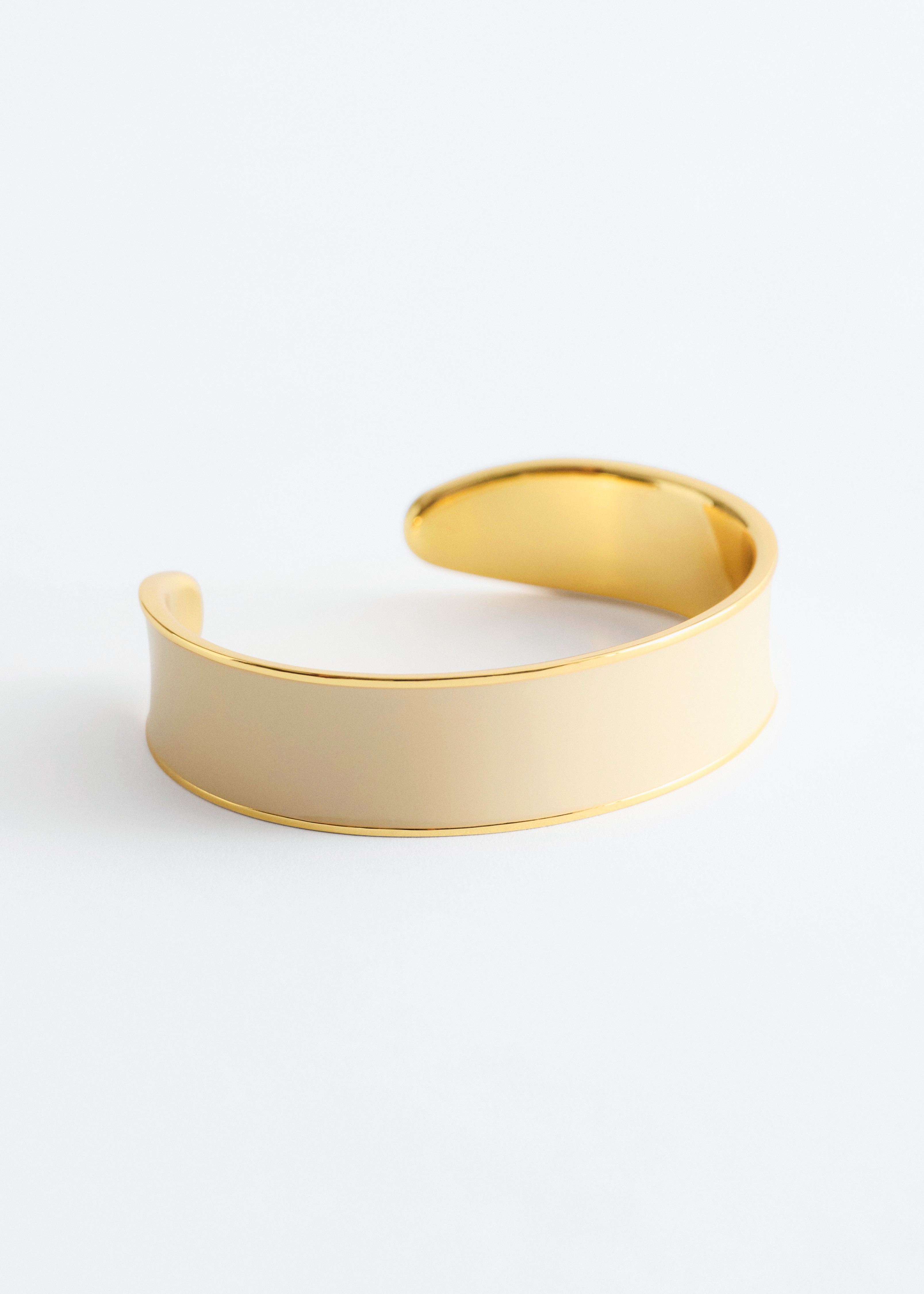 Tweekleurige manchetarmband - Crème/goud/Kakigroen/goud/Zwart/goud/Blauw/goud