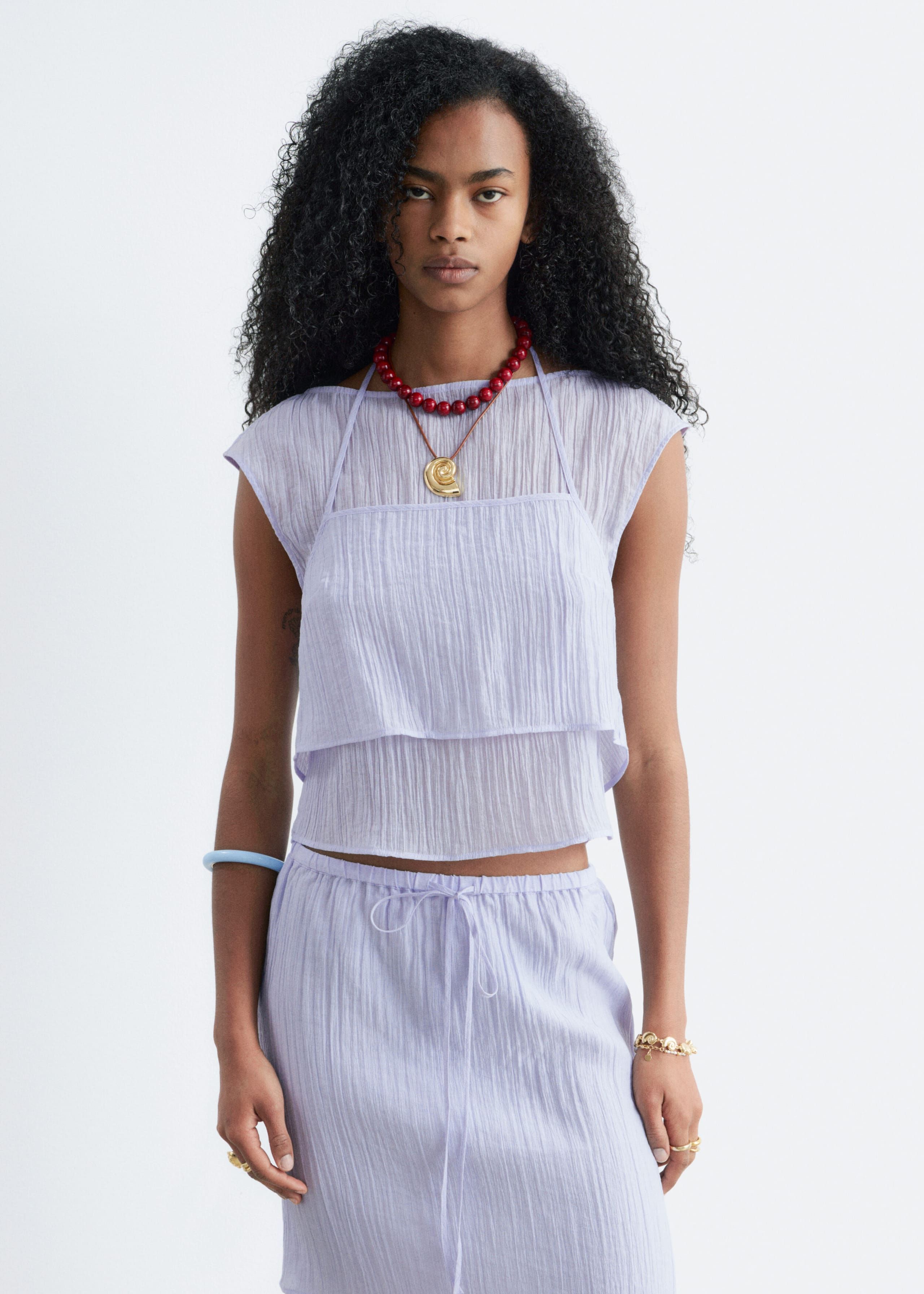 Image of Layered Crinkled Top