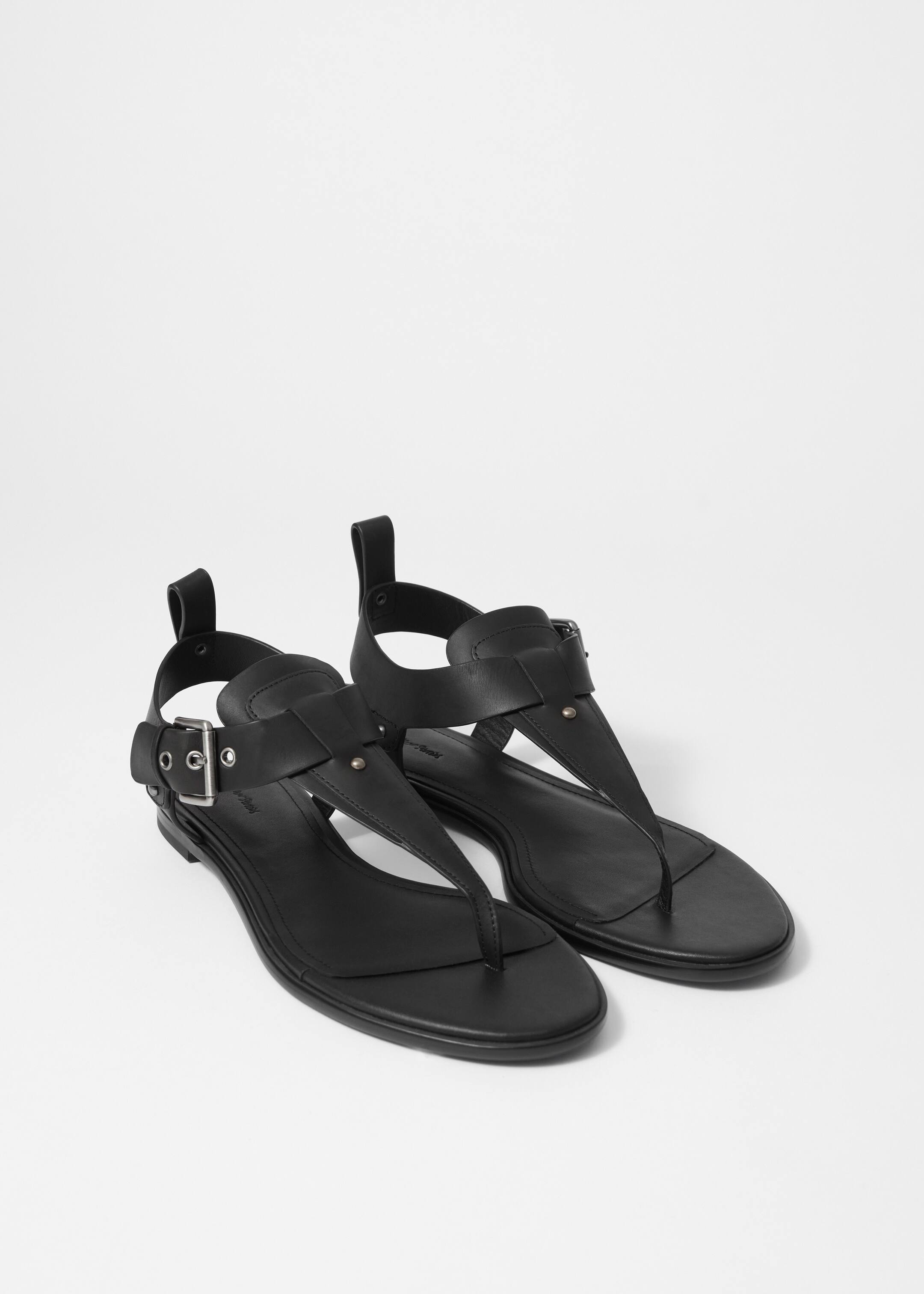 Grösseres Bild ansehen: Ledersandalen mit Knöchelriemen - Schwarz - DAMEN | H&M CH 4