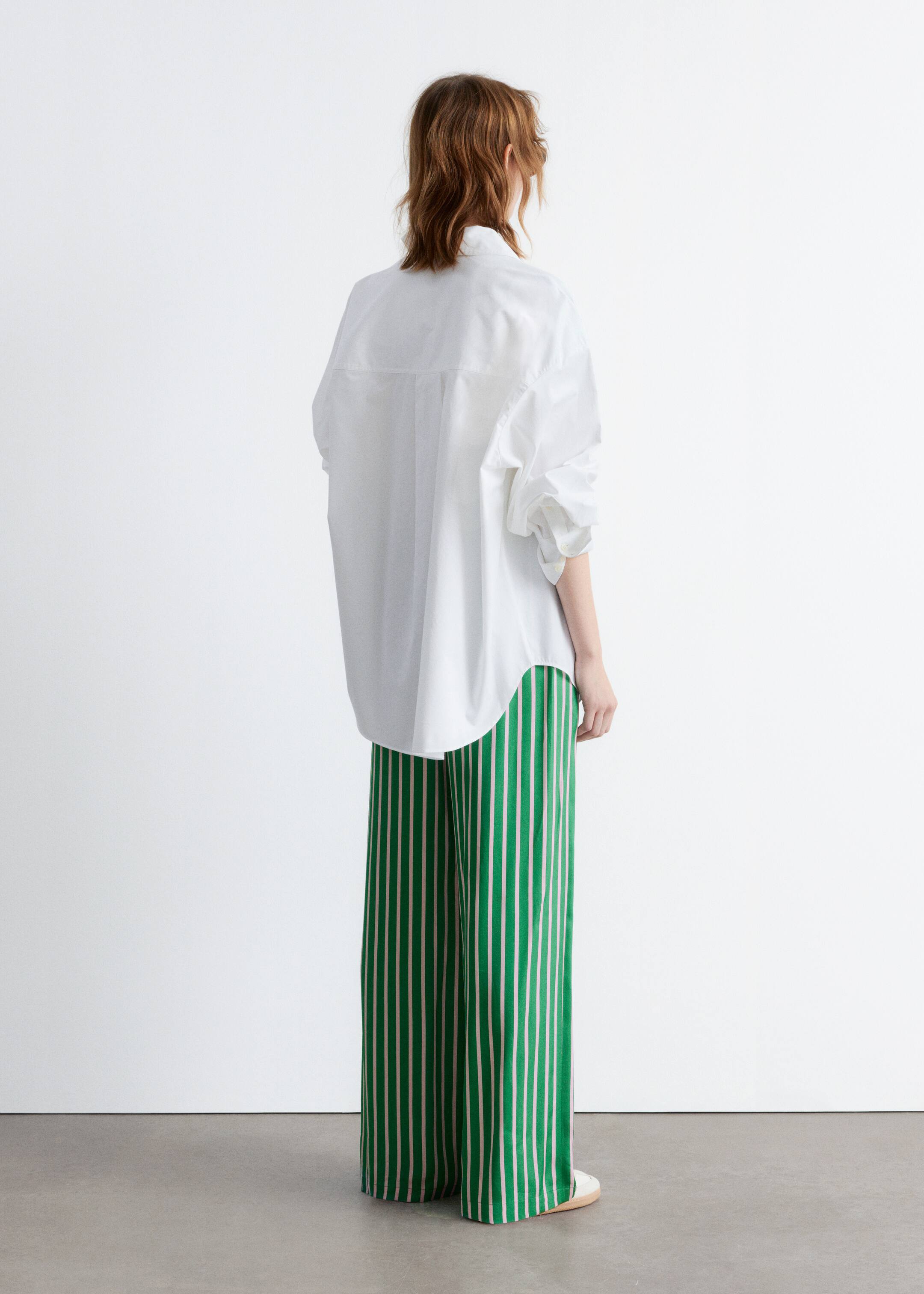 Ver imagem maior: Calças de cetim com cordão - Riscas Verdes/Rosa - SENHORA | H&M PT 3