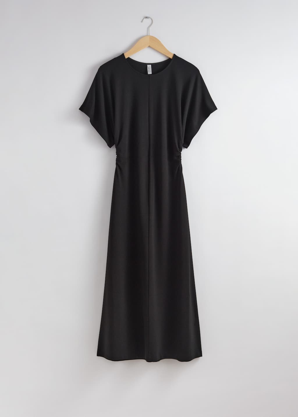 Vestido midi con mangas abullonadas - Negro - Bodegón