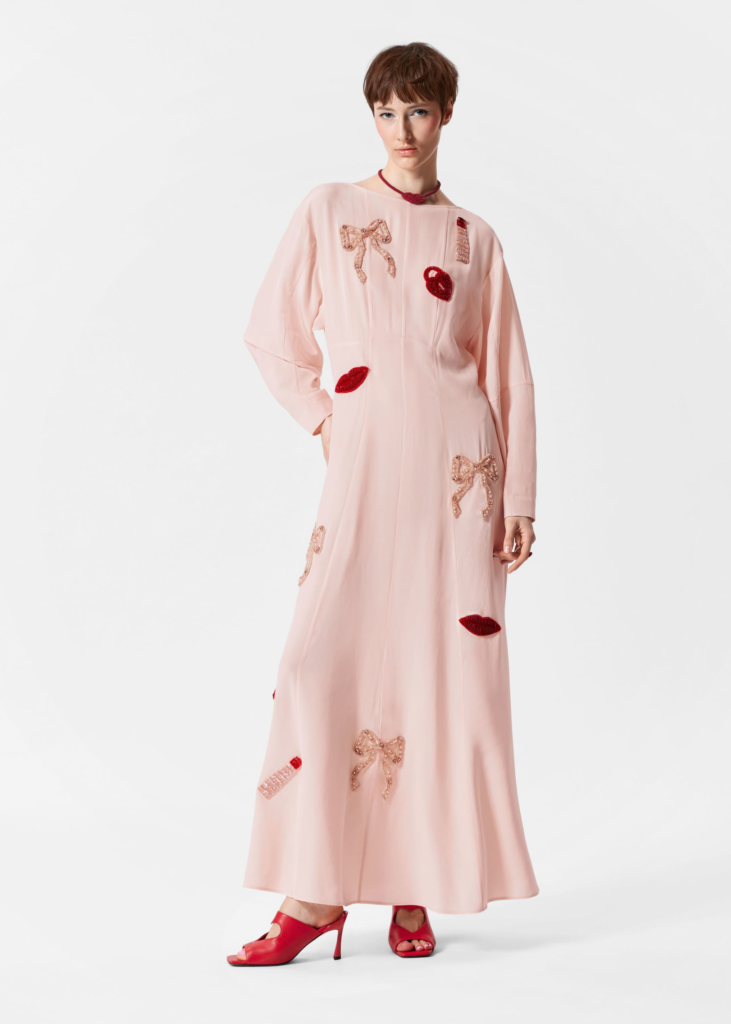 Image of Bead-Embroidery Maxi Dress