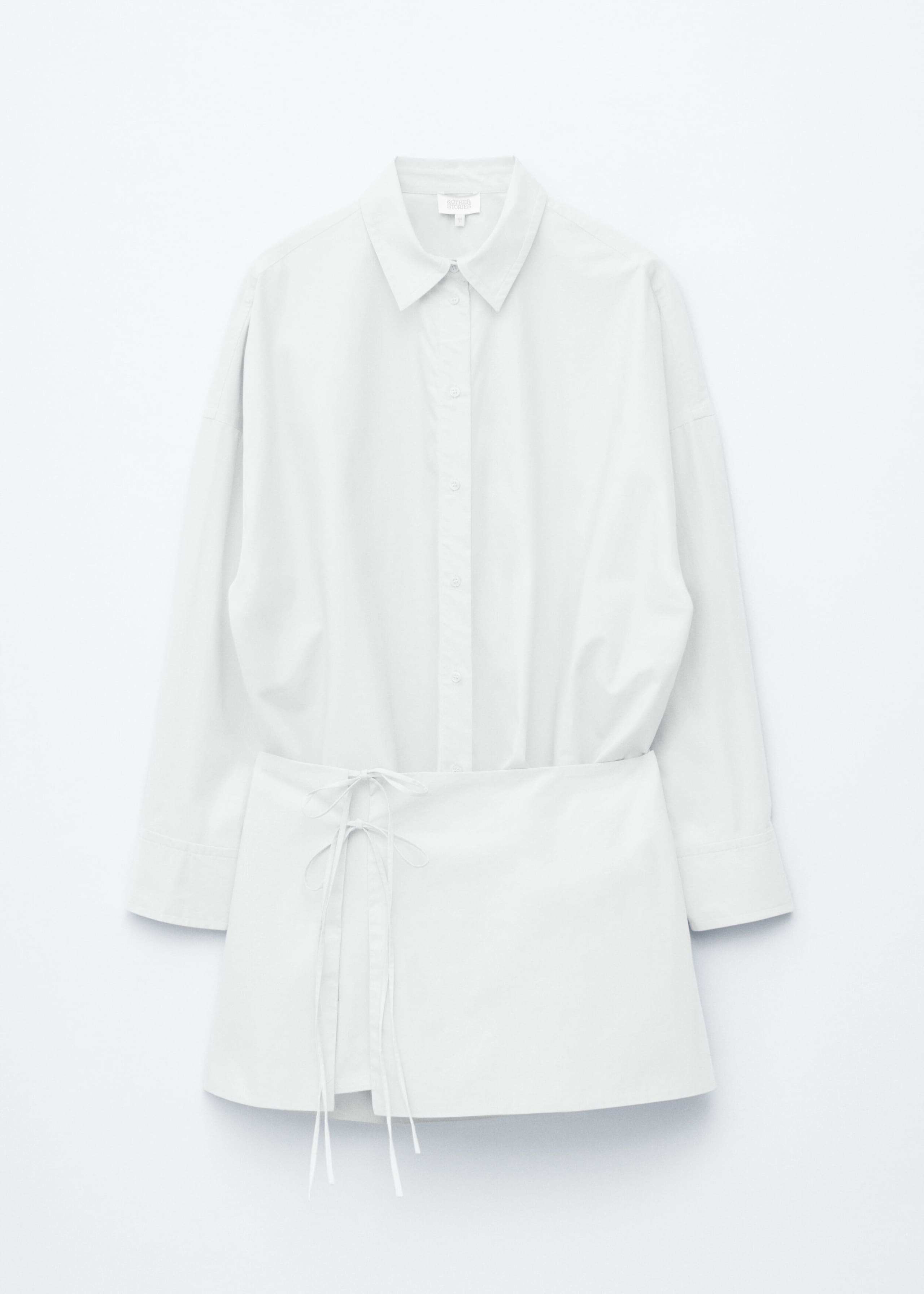 Tie-Detail Mini Shirt Dress - White - Still Life