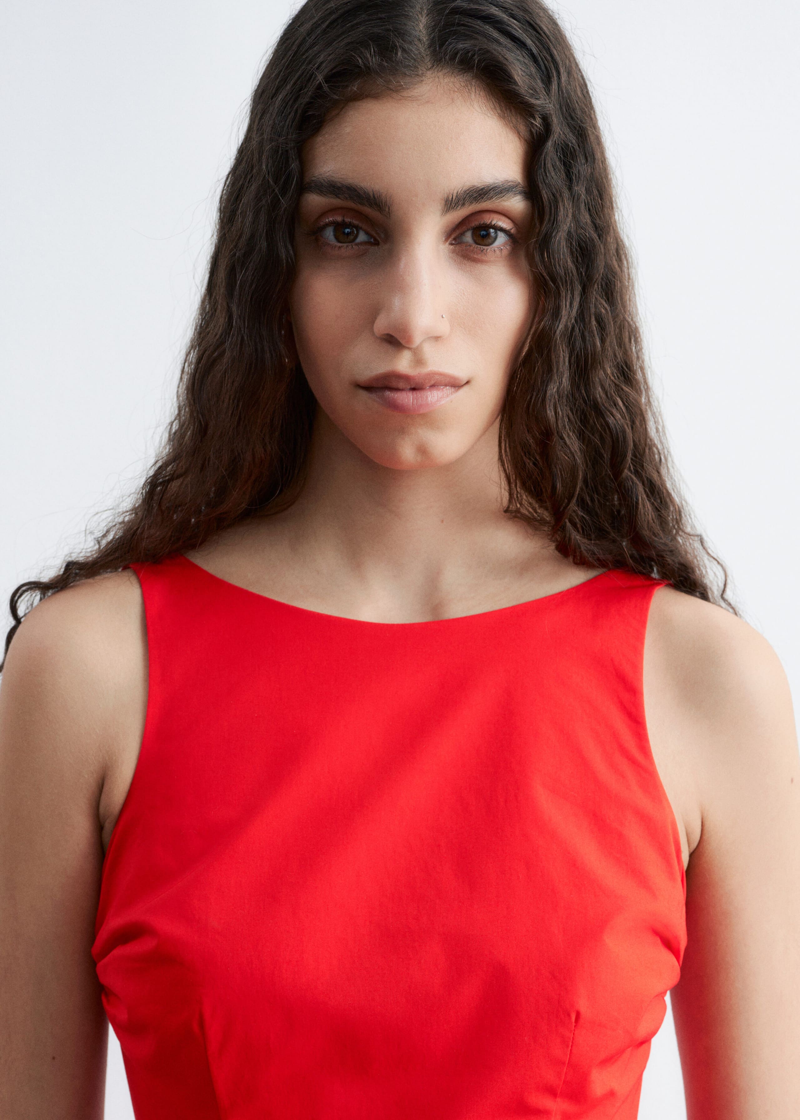 Tie-Back Cotton Midi Dress - Yellow - Lookbook