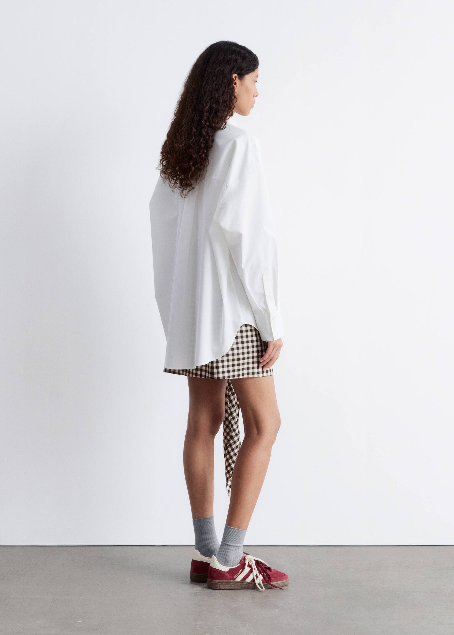 Oversized skjorte - Hvid/Hvide/brune striber - 6