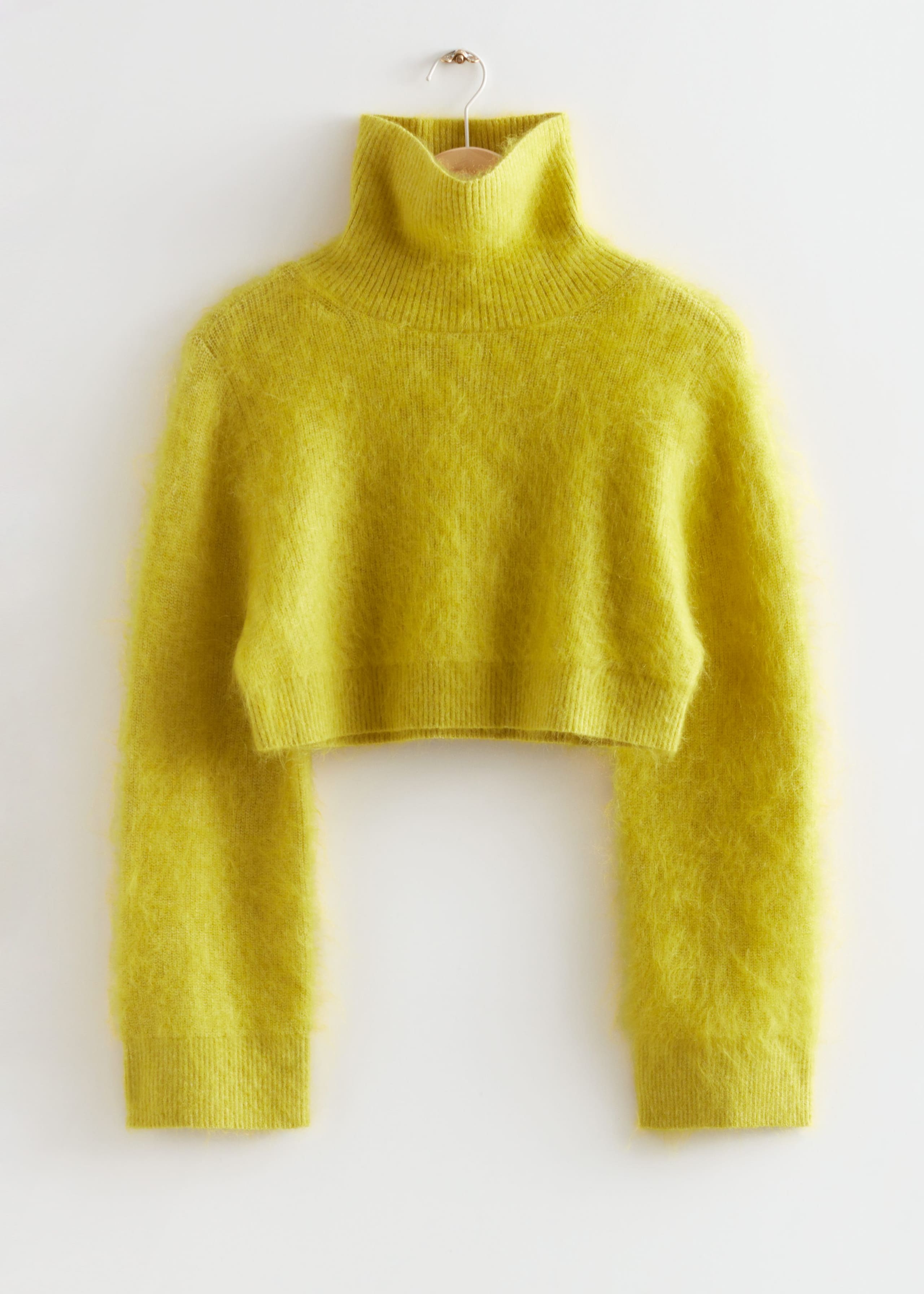 Cropped Mock Neck Knit Jumper - Red - Still Life