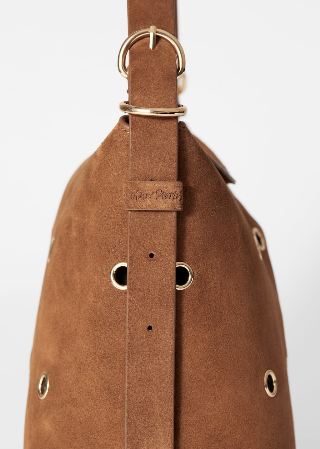 Image of Eyelet-Embellished Suede Bag