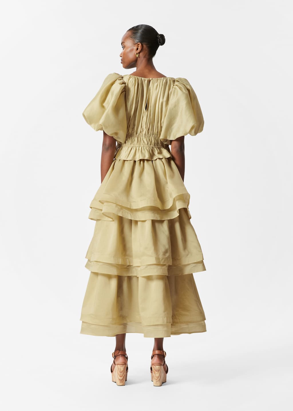 Image of Falda midi con volantes