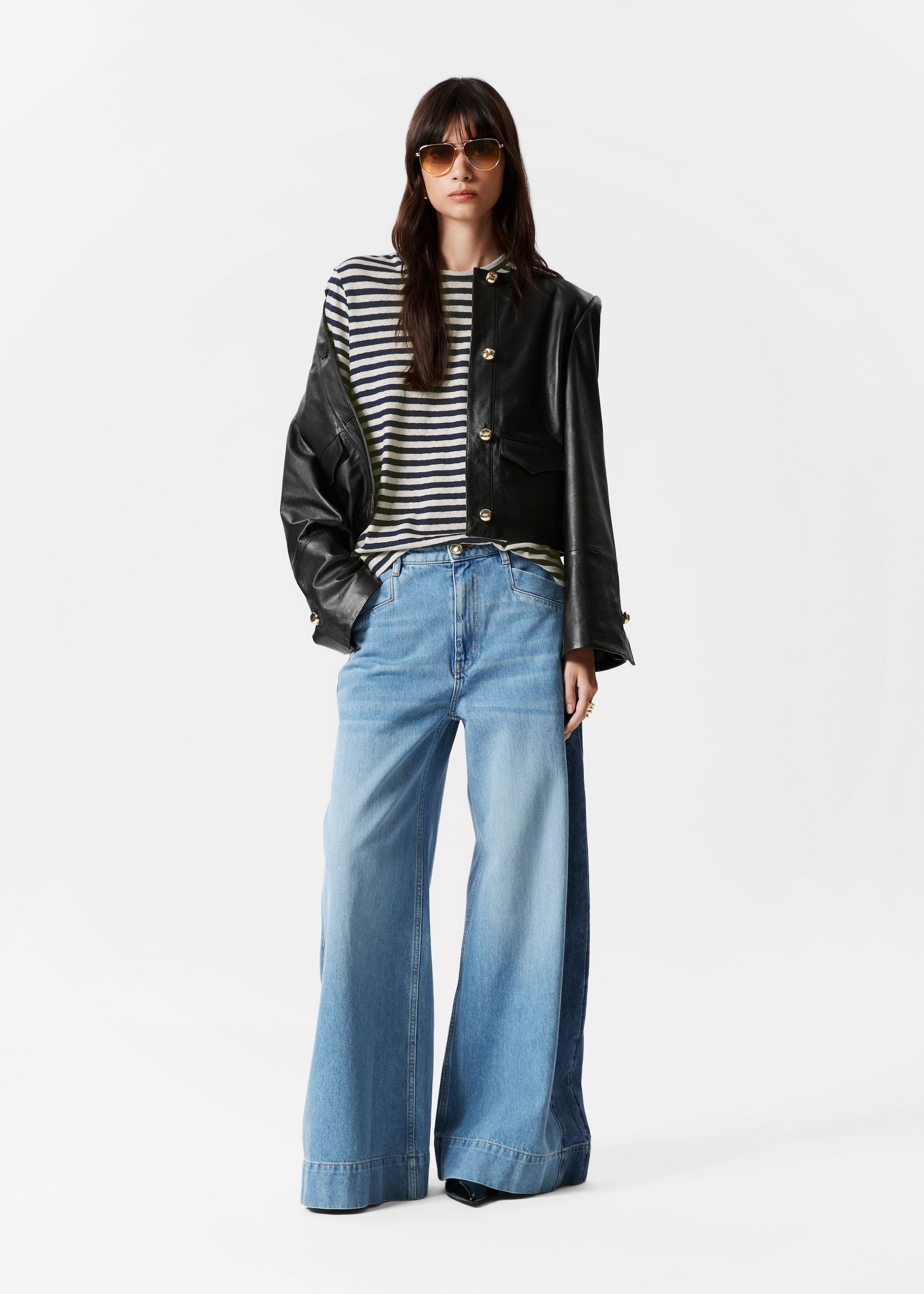 Agrandir l'image: T-shirt en lin mélangé - Rayures bleu marine/crème - FEMME | H&M FR 3