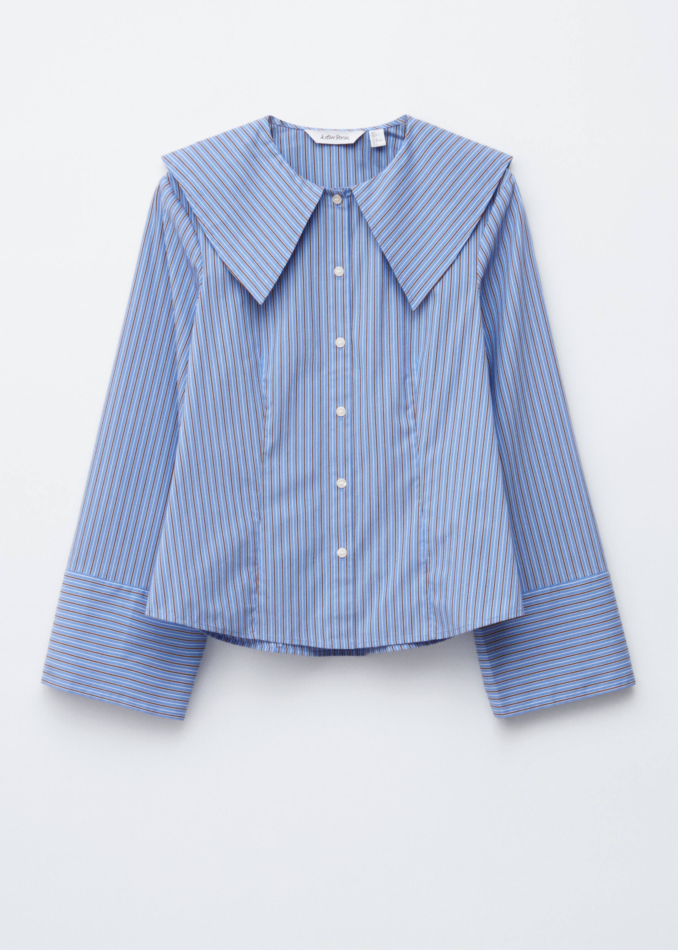 View larger image: Oversized Collar Striped Shirt - Blue/Brown Stripes - Ladies | H&M GB 7