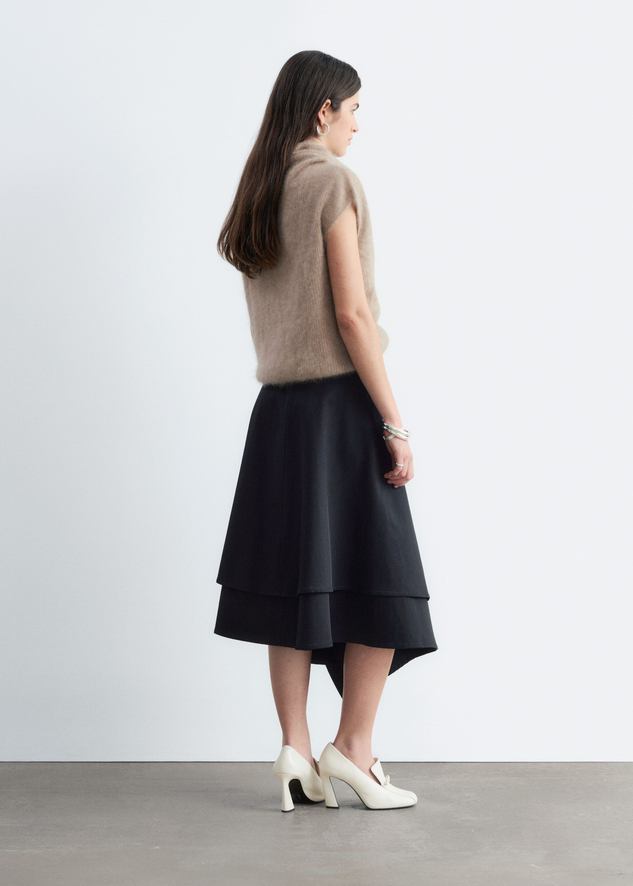 Cashmere Rib Mock Neck Top - Beige - Still Life