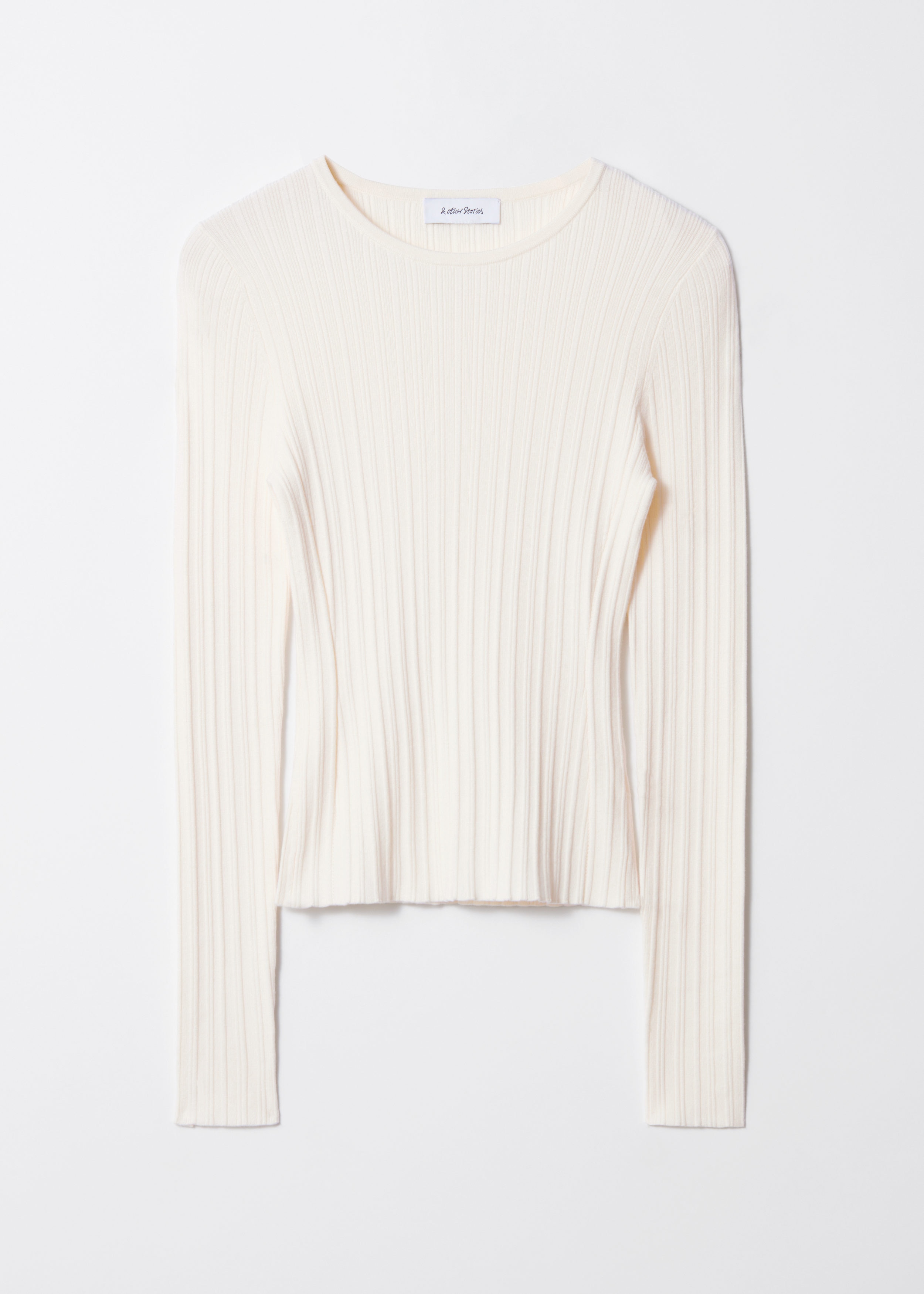 Rib-Knit Top - Cream - Long sleeve tops - & Other Stories US