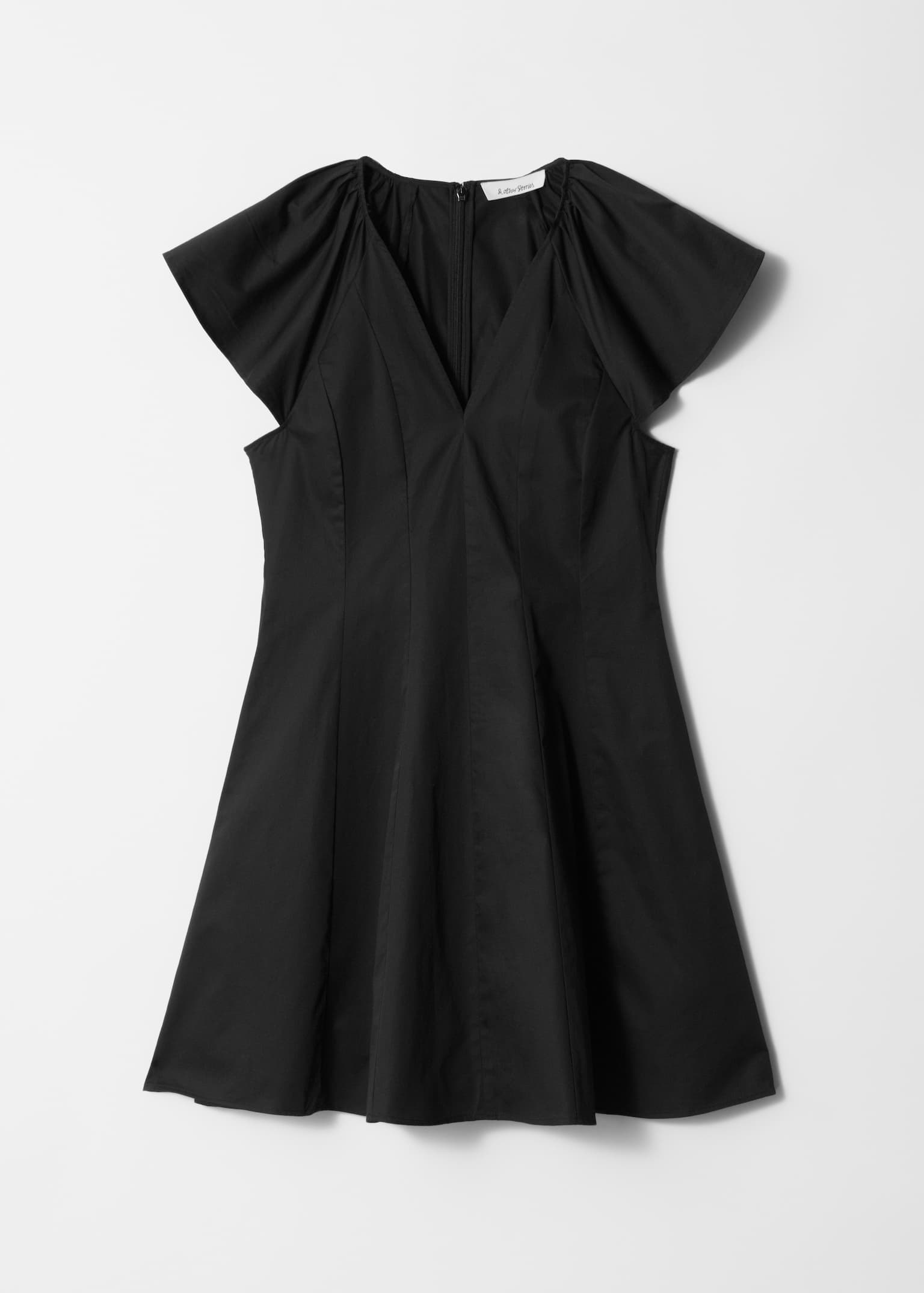 Rochie mini evazată - Negru/Roz - 2