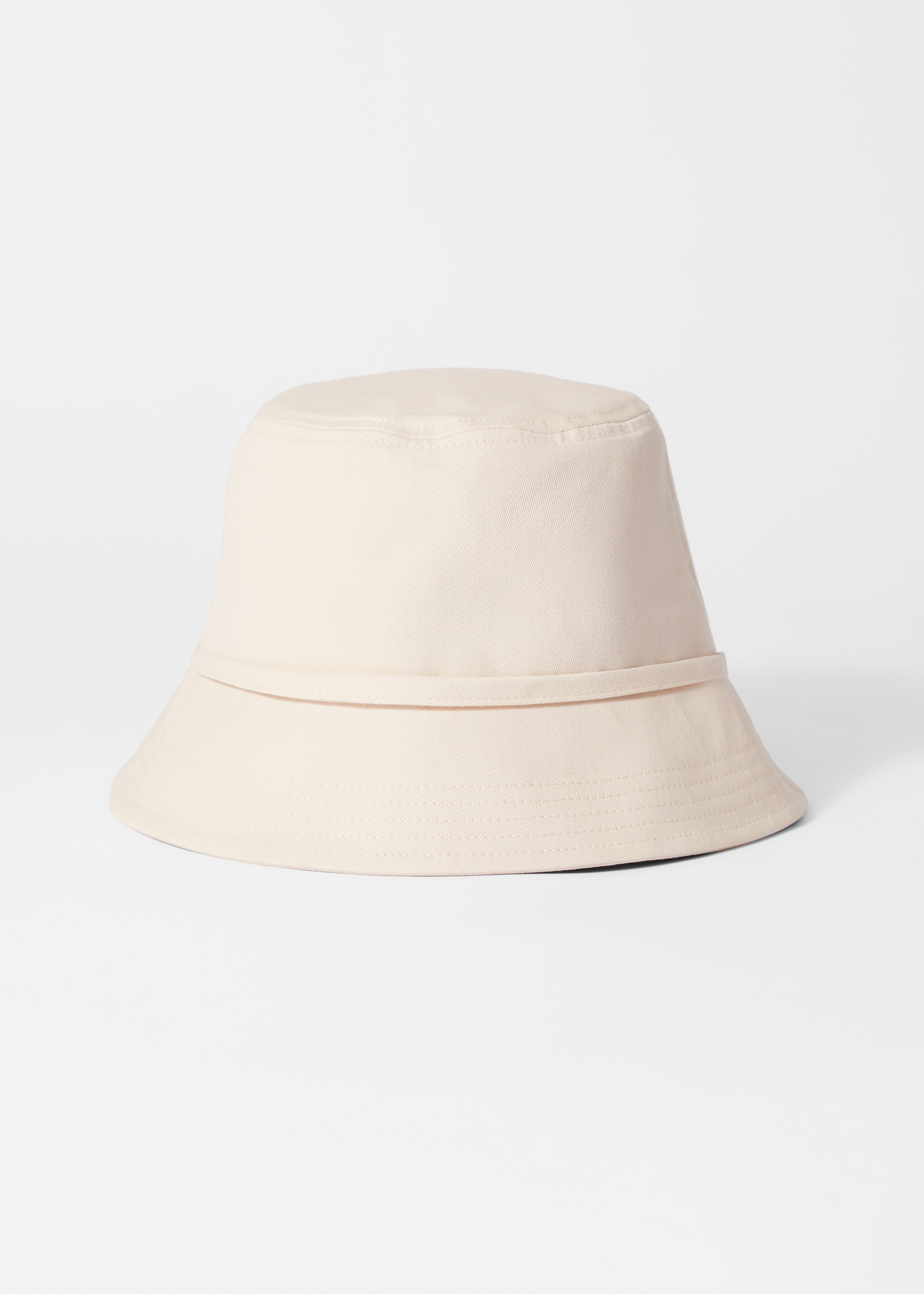Pălărie tip găleată cu fundă - Crem/Denim