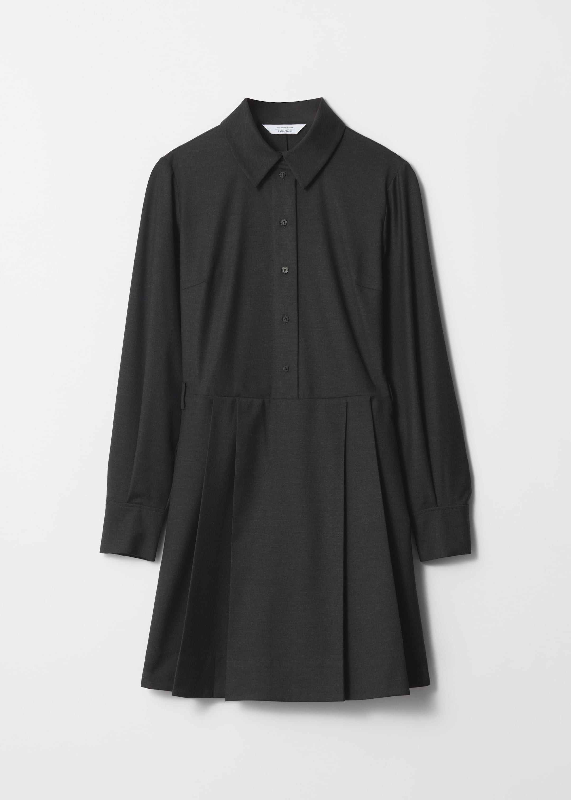 Visa större bild: Skräddad minilång skjortklänning - Mörkgrå - DAM | H&M SE 1