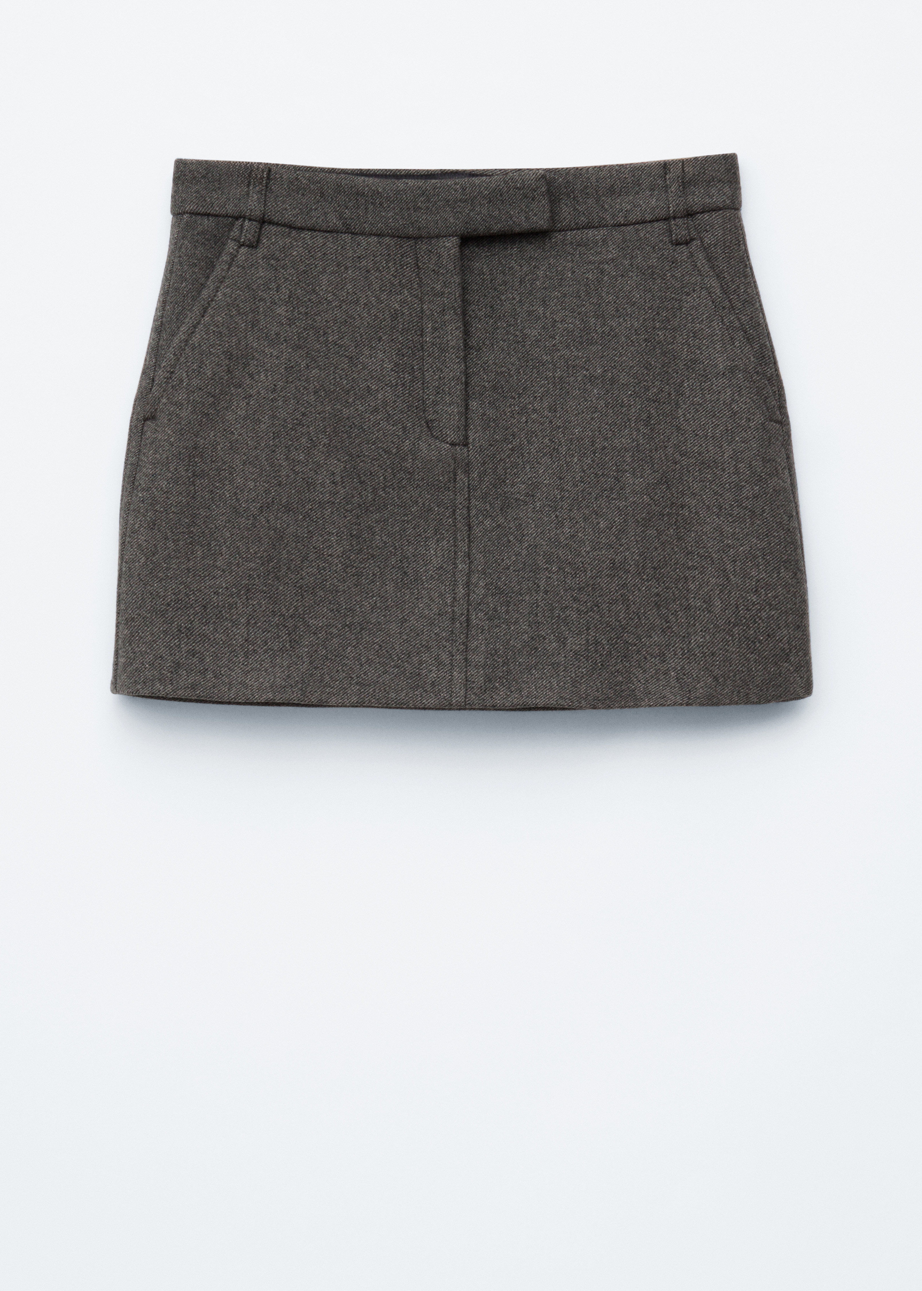 Minifalda de lana - Gris oscuro/Topo