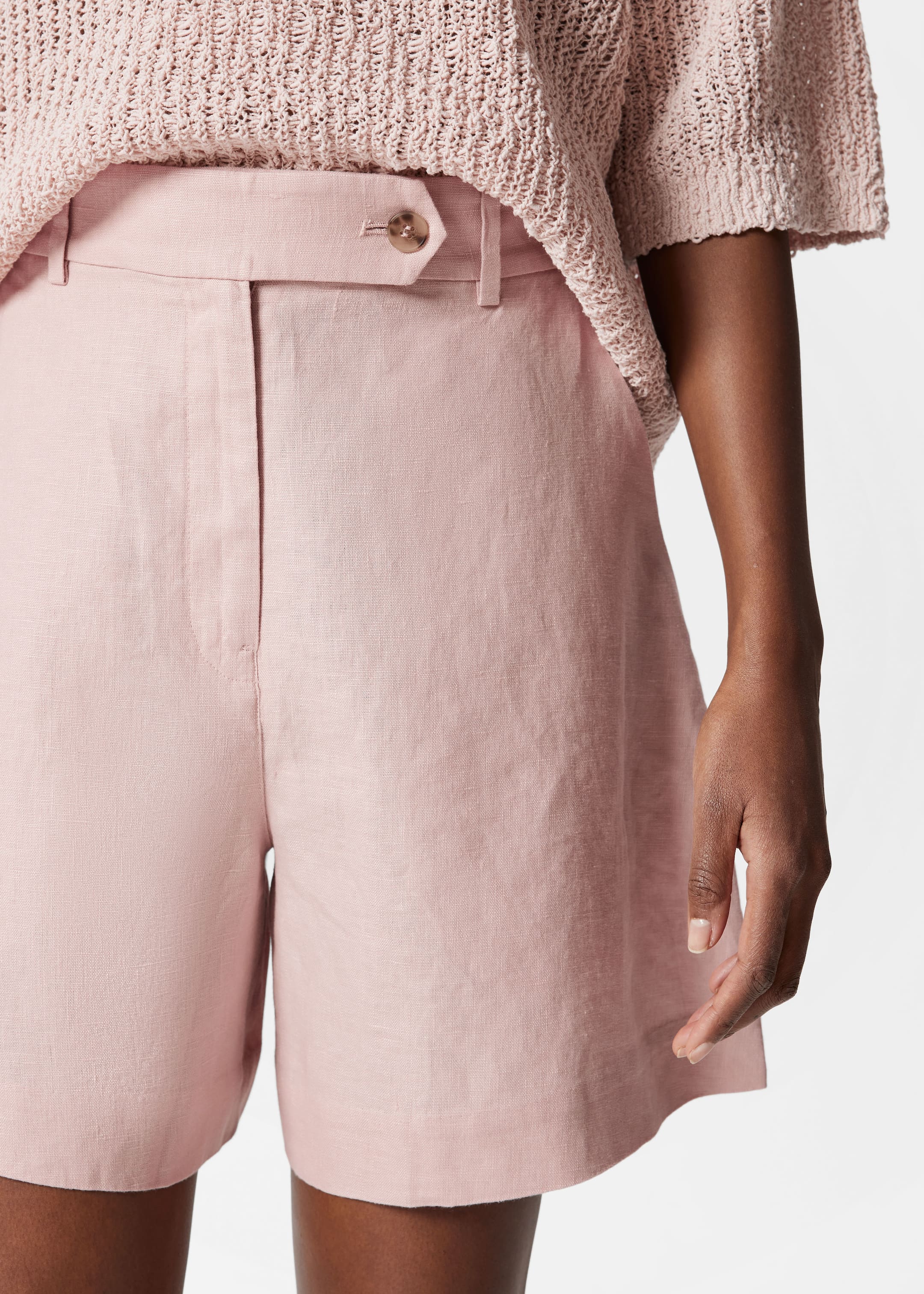 Visualizza immagine più grande: Shorts in lino - Rosa chiaro - DONNA | H&M IT 3