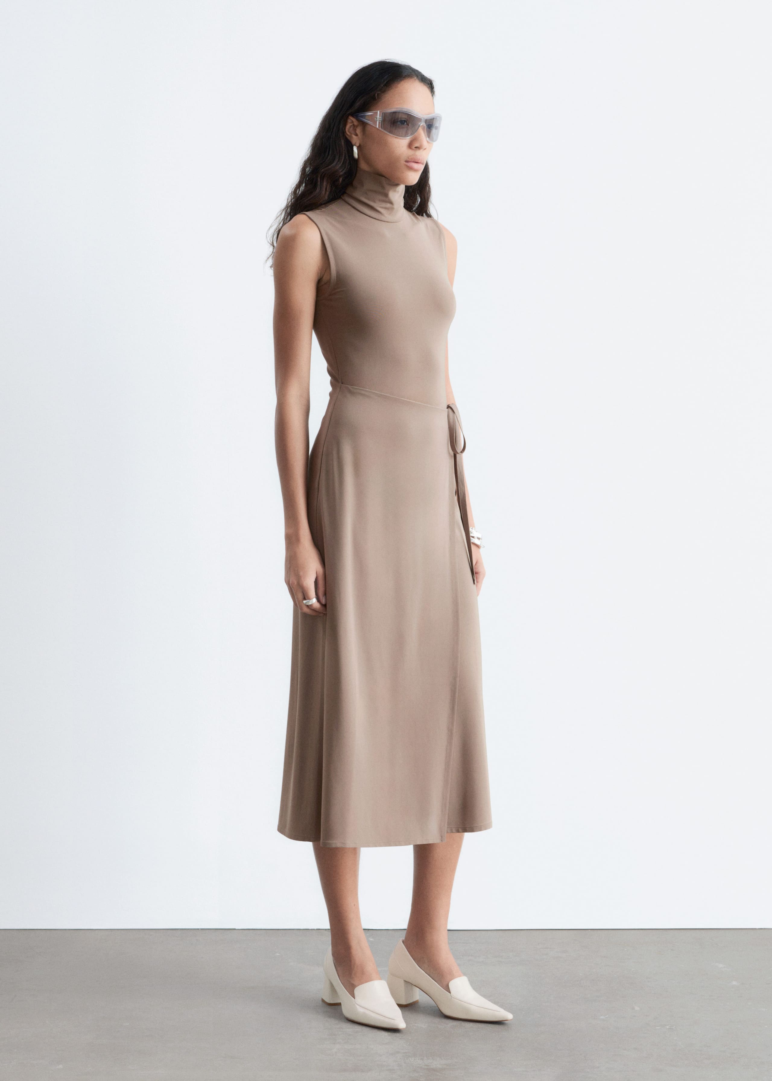 Sleeveless Turtleneck Midi Dress - Chartreuse - Lookbook