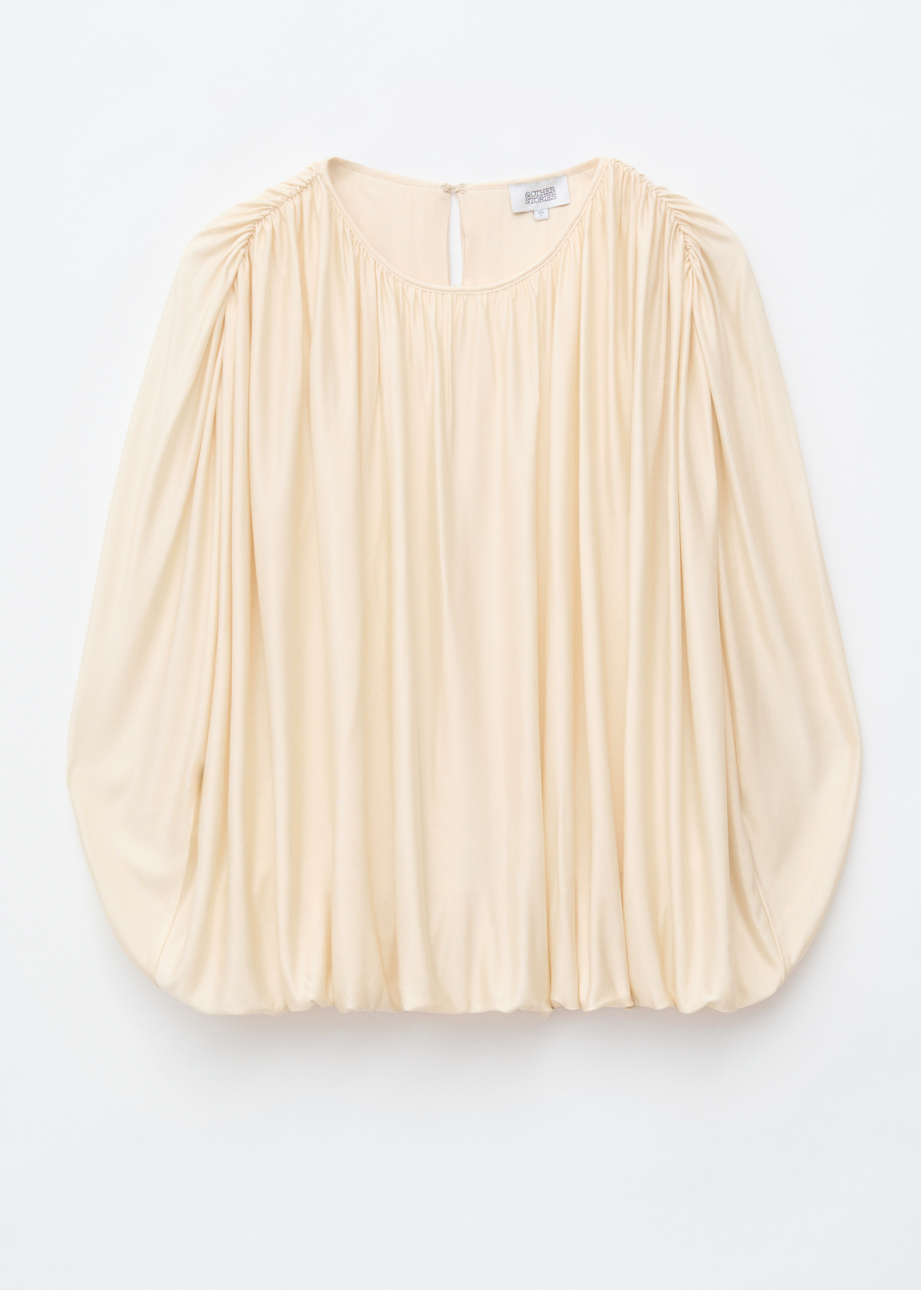 Gedrapeerde top van jersey - Lichtbeige