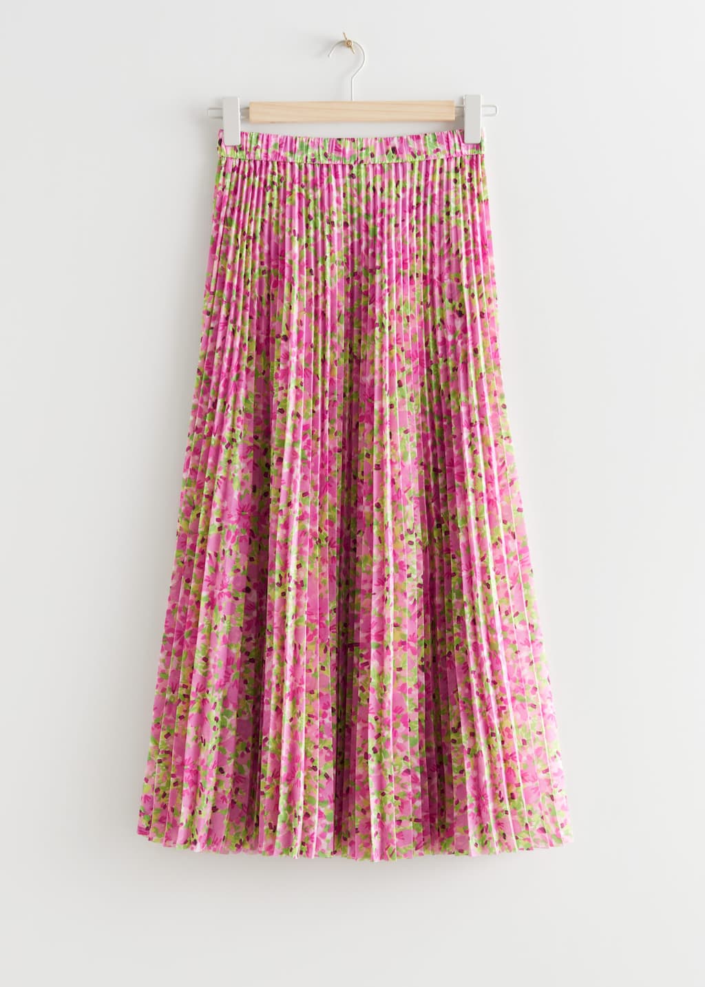 Plissé Pleated Midi Skirt - Cream - Bodegón
