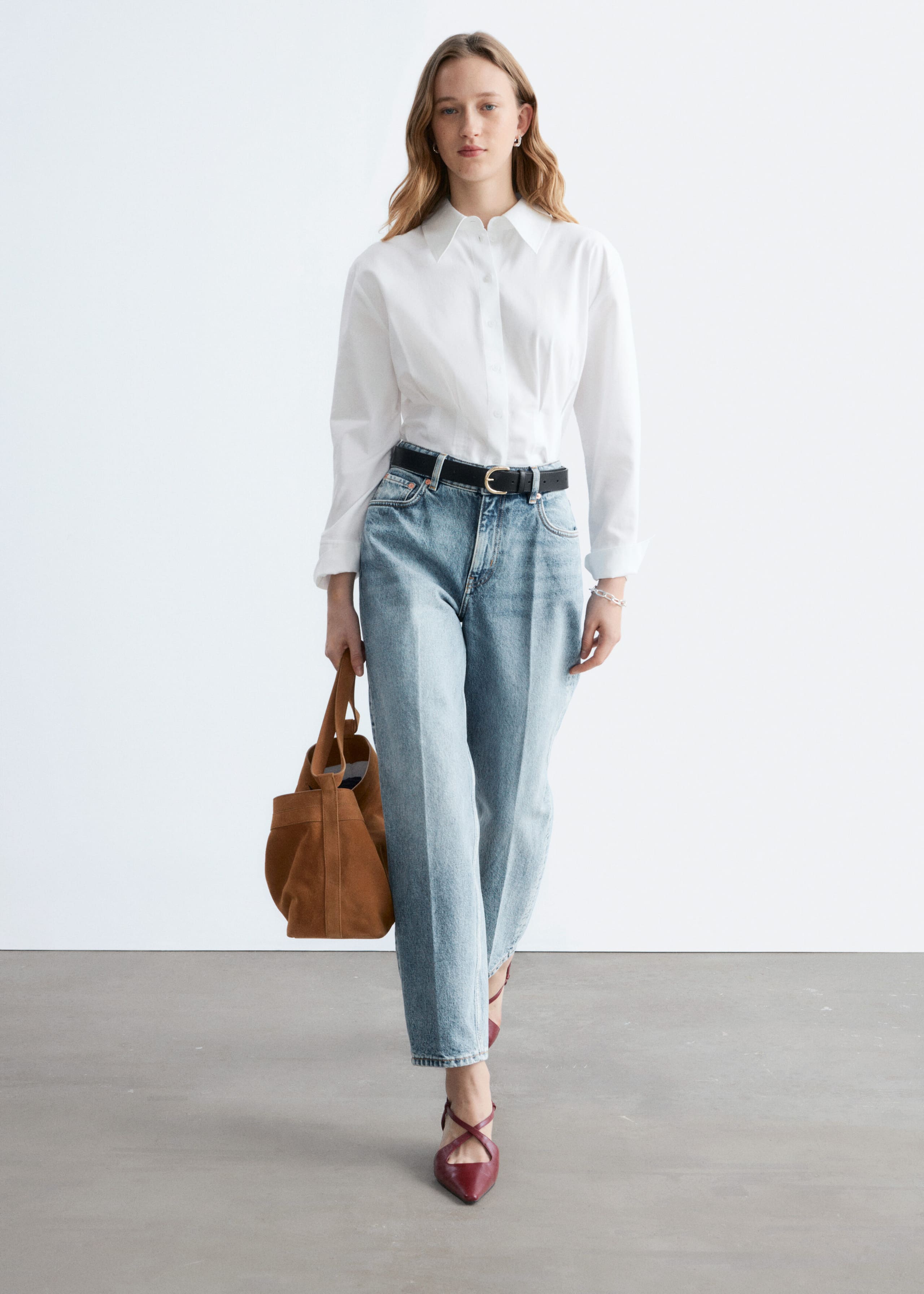 Tapered Shirt - White - Lookbook