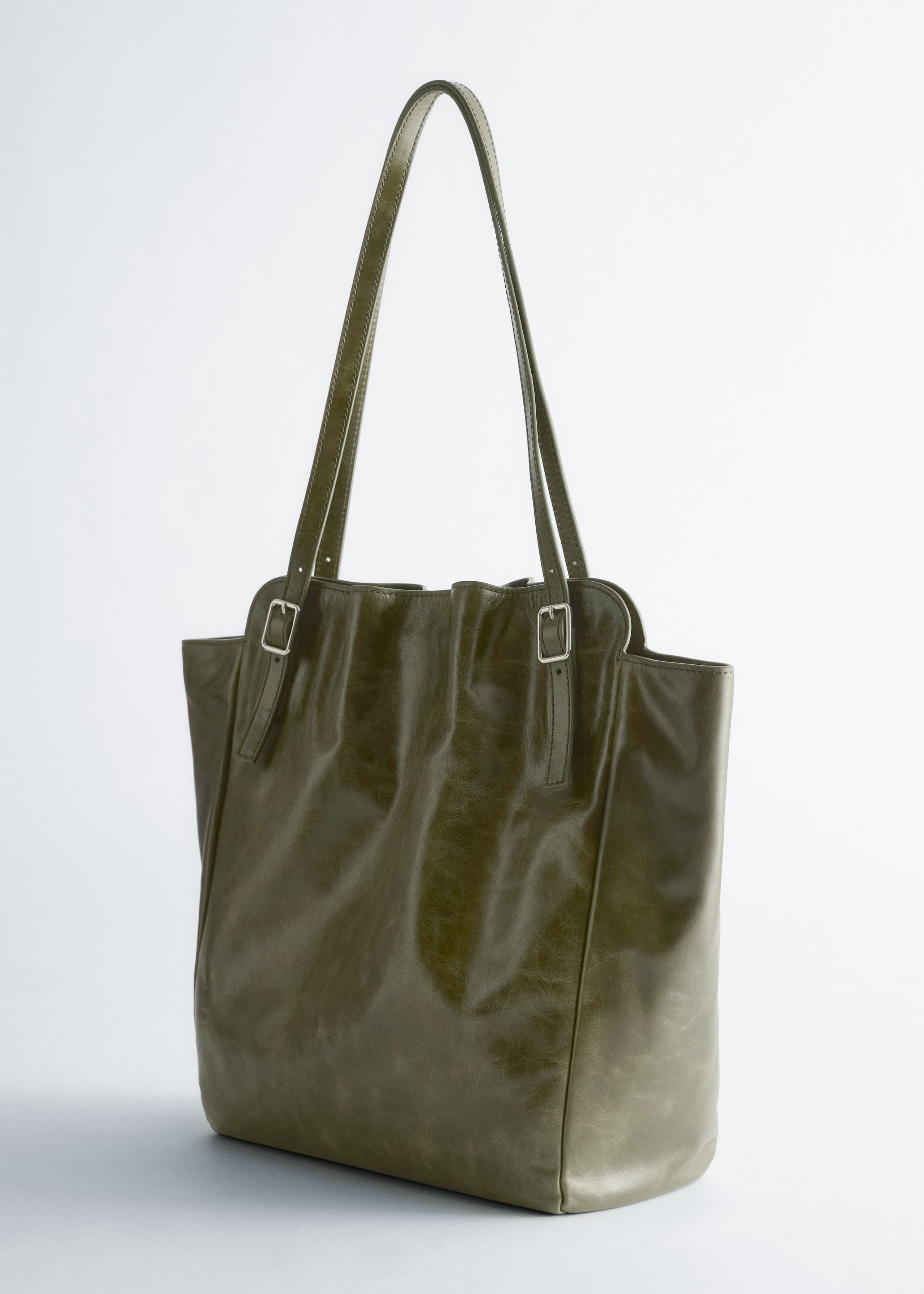 Image of Buckle-Strap Leather Tote