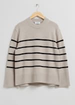 Beige/Navy Melange Stripe