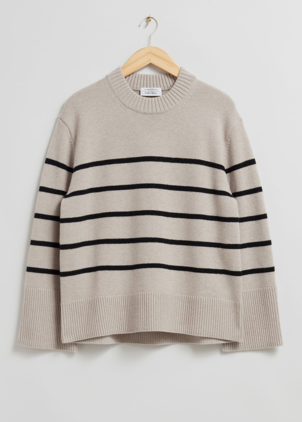 Pull en laine - Rayures beige/bleu marine - Still Life