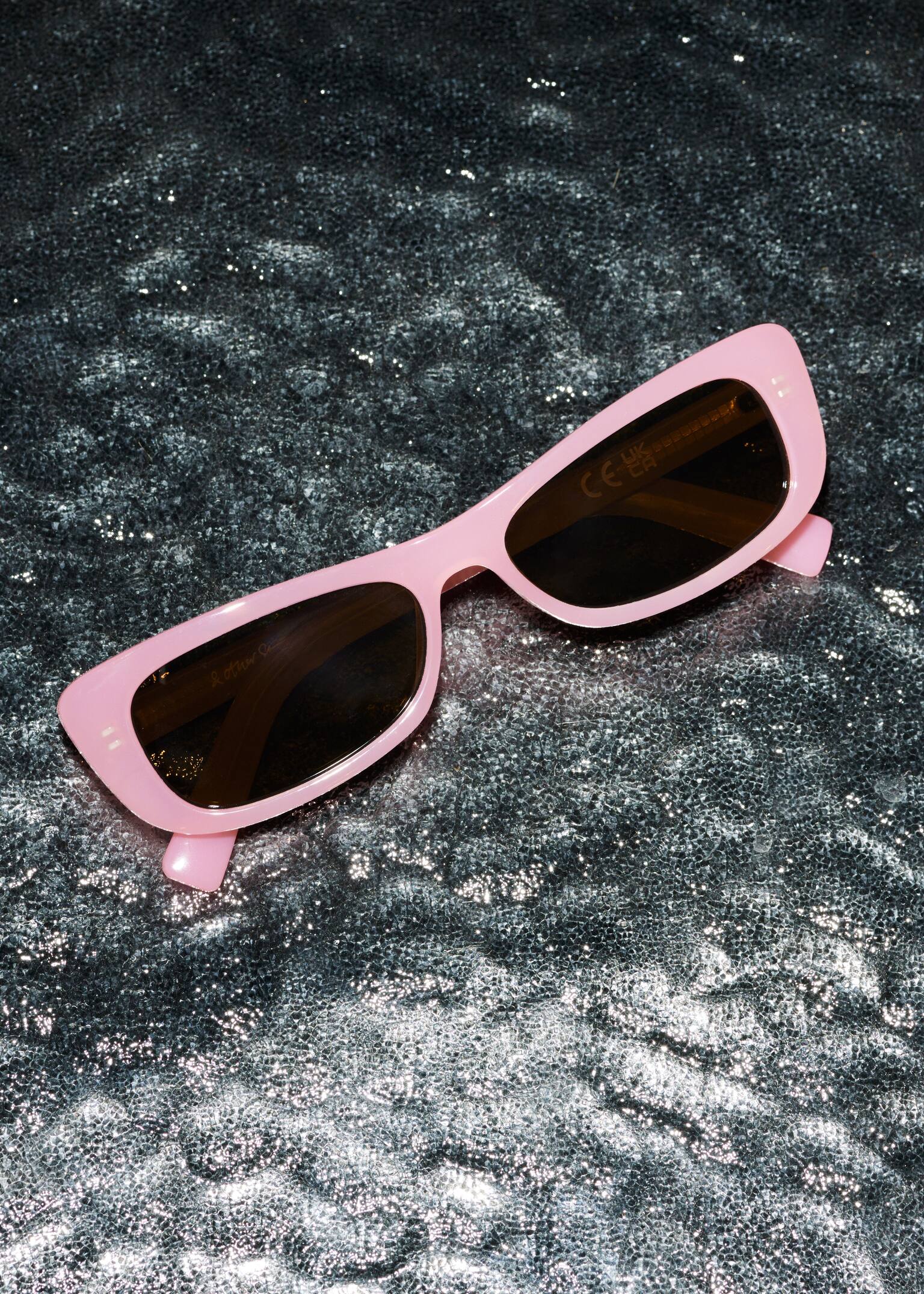 Ochelari de soare Cat-Eye alungiți - Roz deschis/Negru - 5