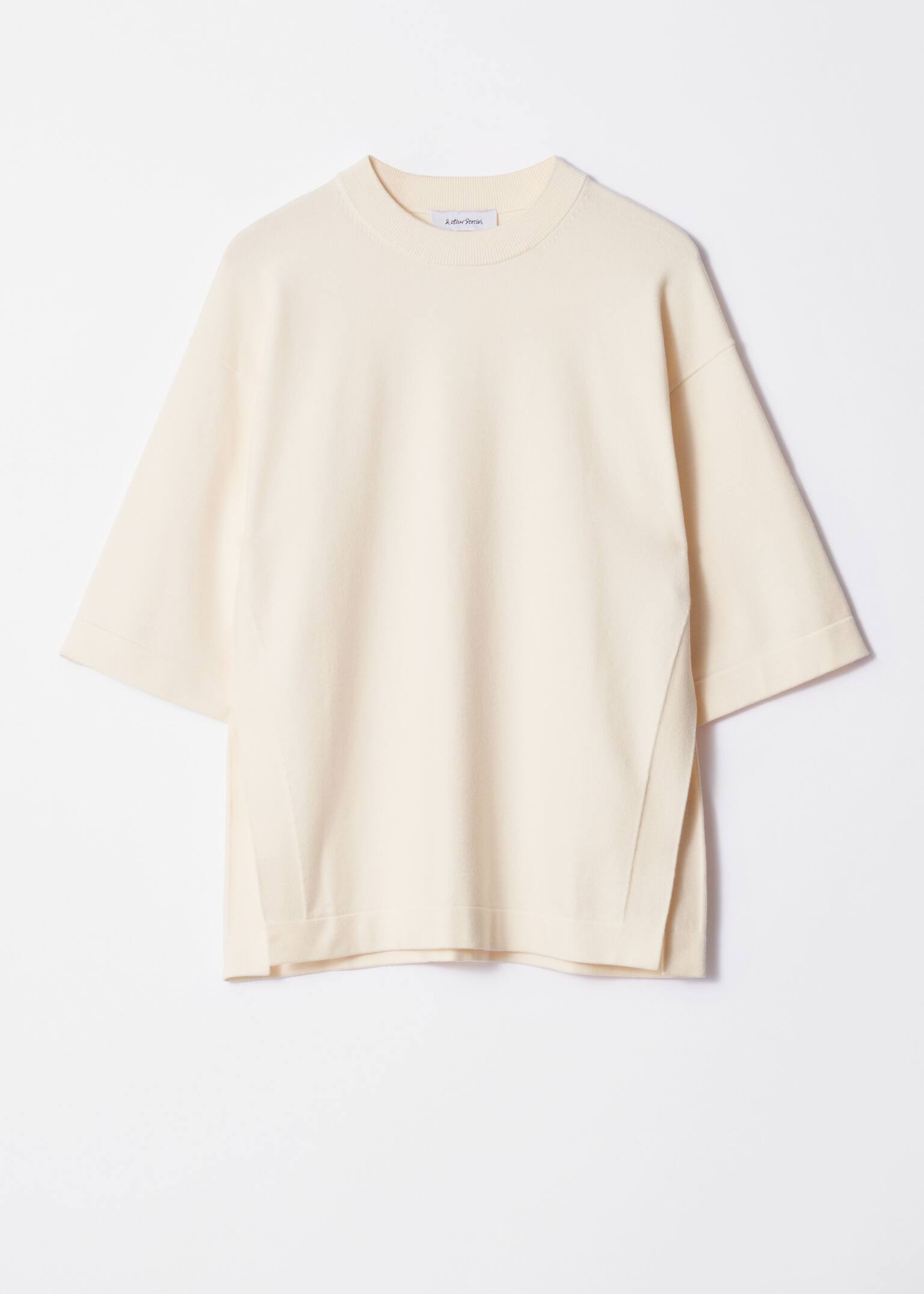 Knitted Oversized T-Shirt - White