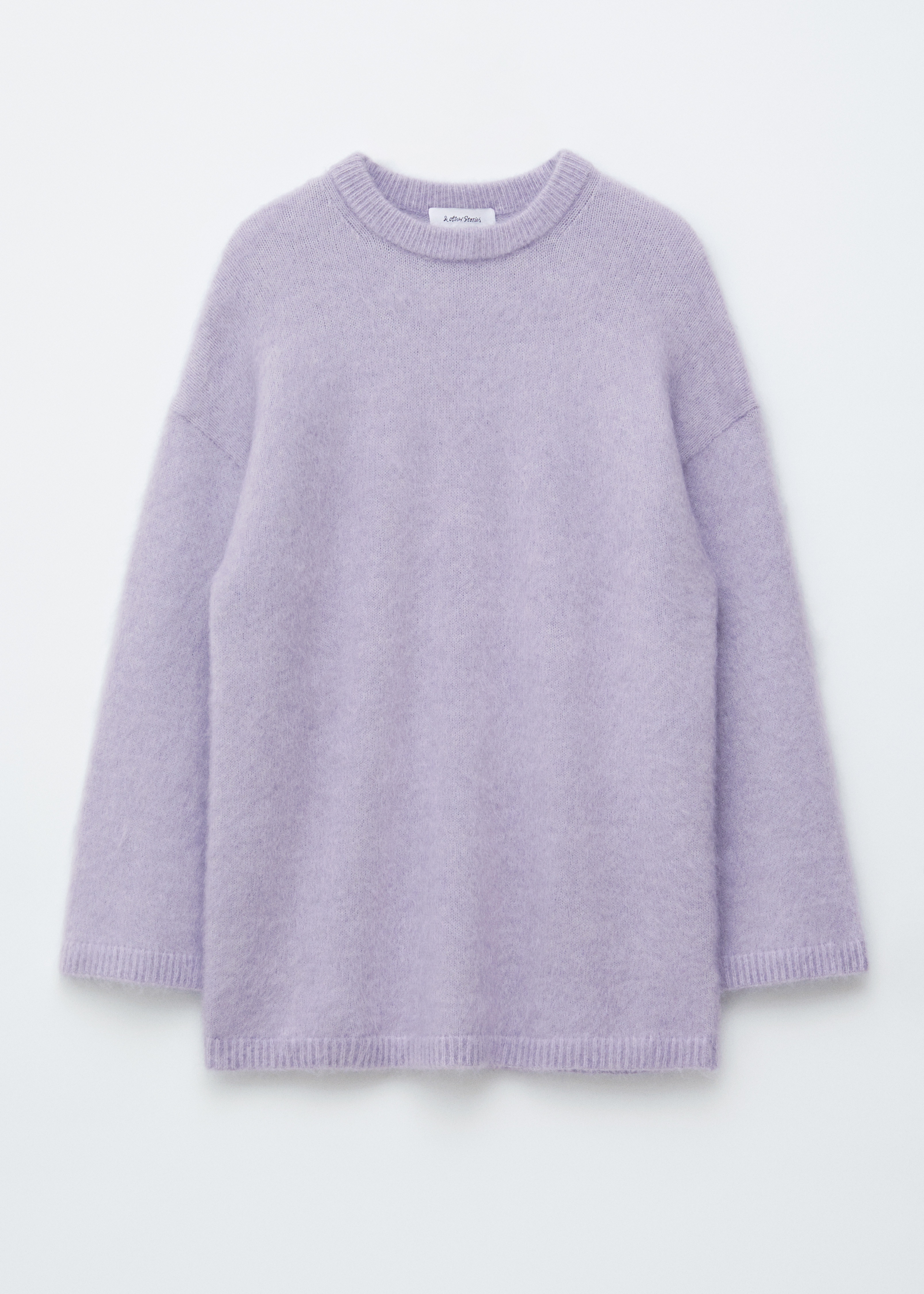 Oversized Mohair-Blend Sweater - Lilac/Dark Brown