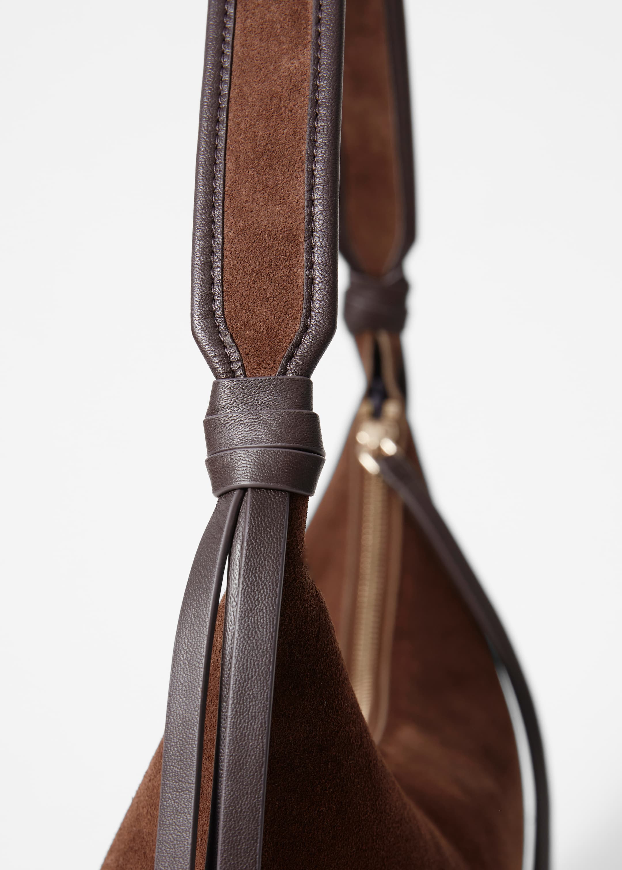 Zobacz większy obraz: Zamszowa torba z frędzlami - Dark Brown - ONA | H&M PL 5